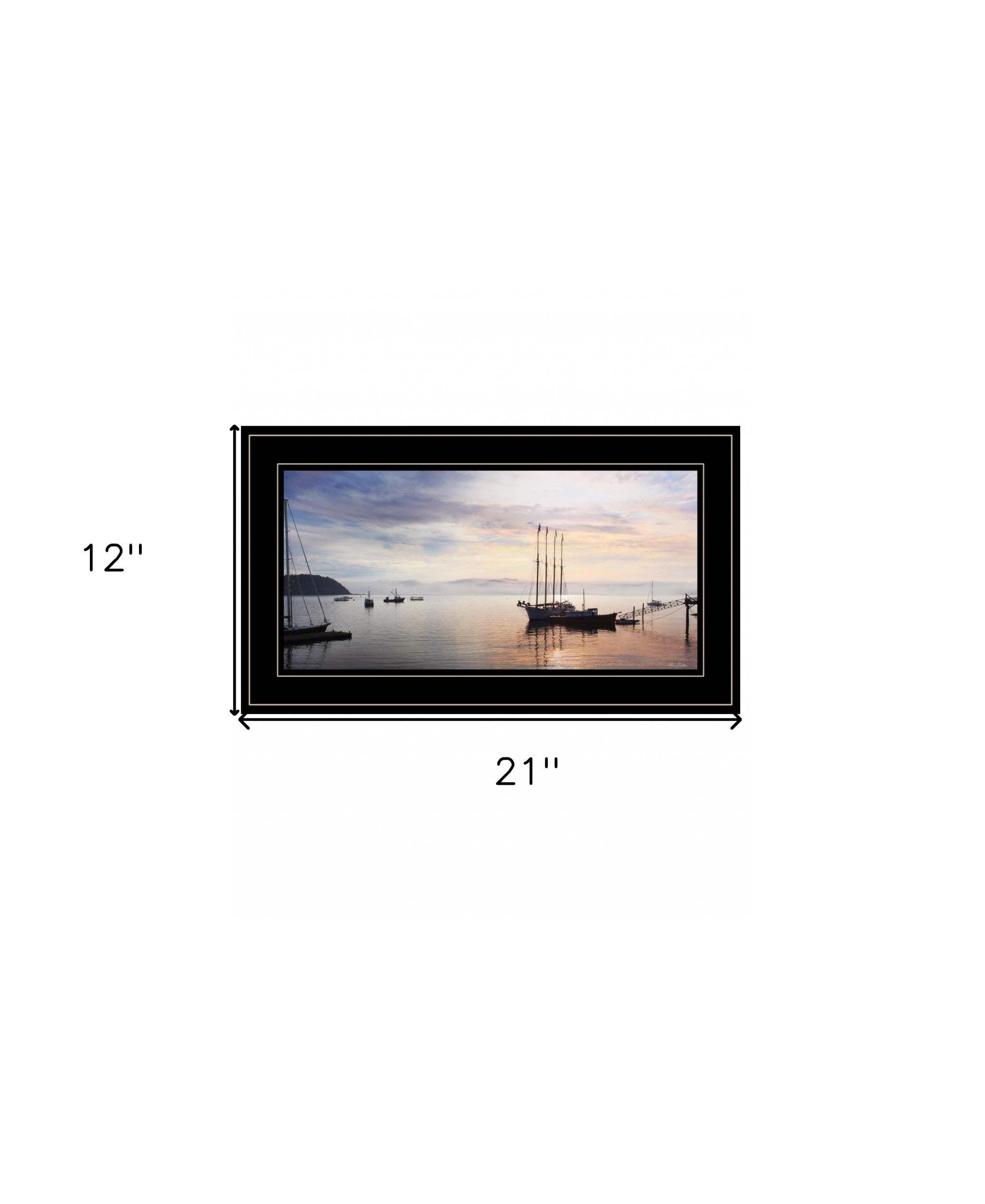 BAR HARBOR SILHOUETTES 3 Black Framed Print Wall Art - Image 6