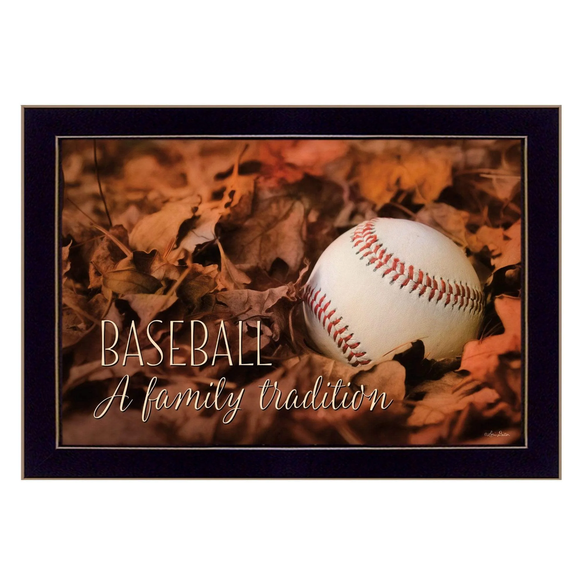 Baseball A Family Tradition Black Framed Print Wall Art - Image 2