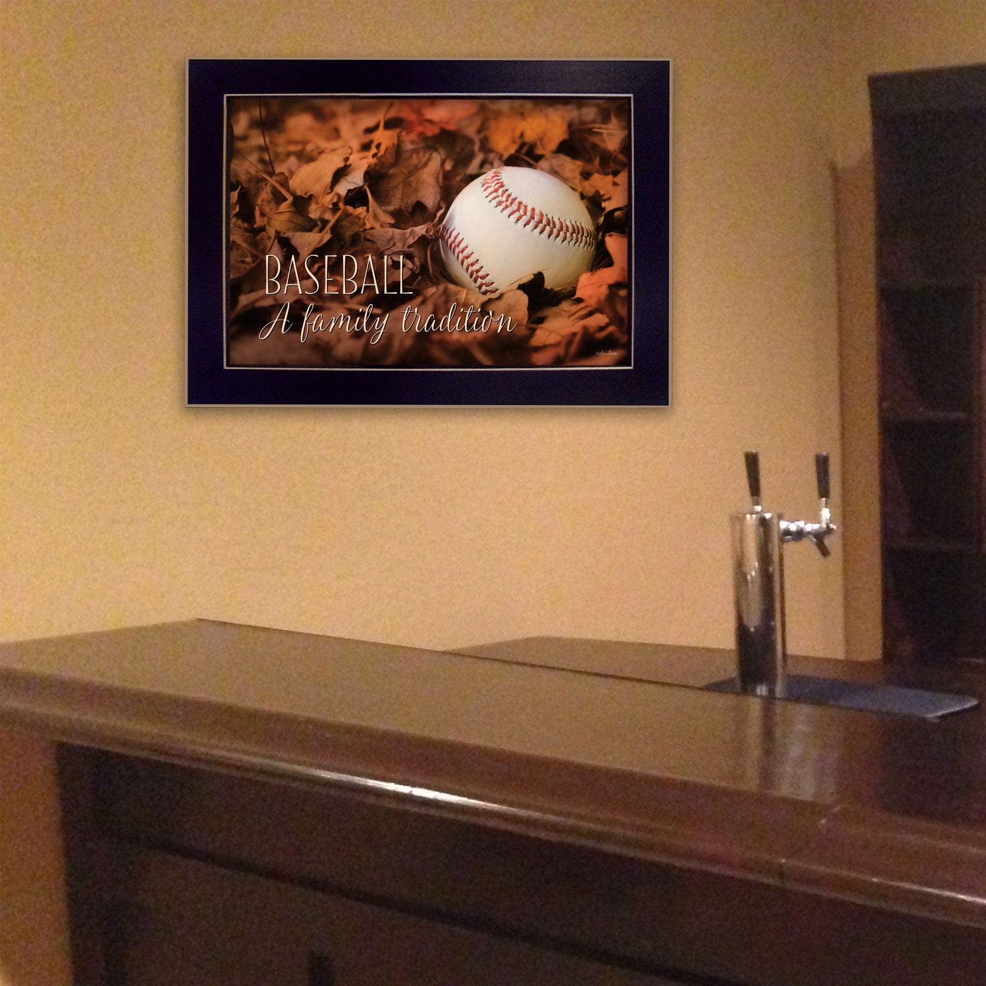 Baseball A Family Tradition Black Framed Print Wall Art - Image 4