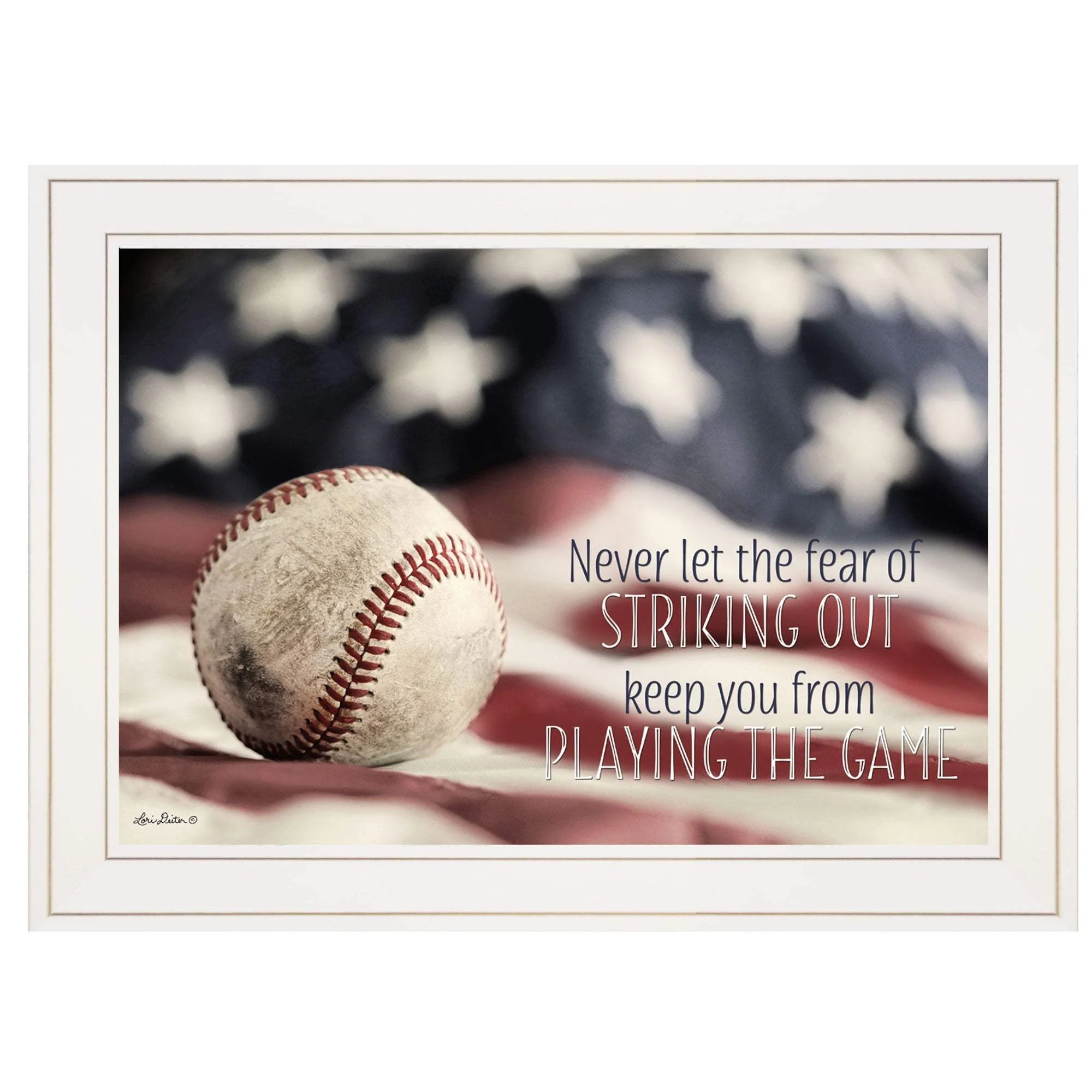 Baseball Playing the Game 1 White Framed Print Wall Art - Image 2
