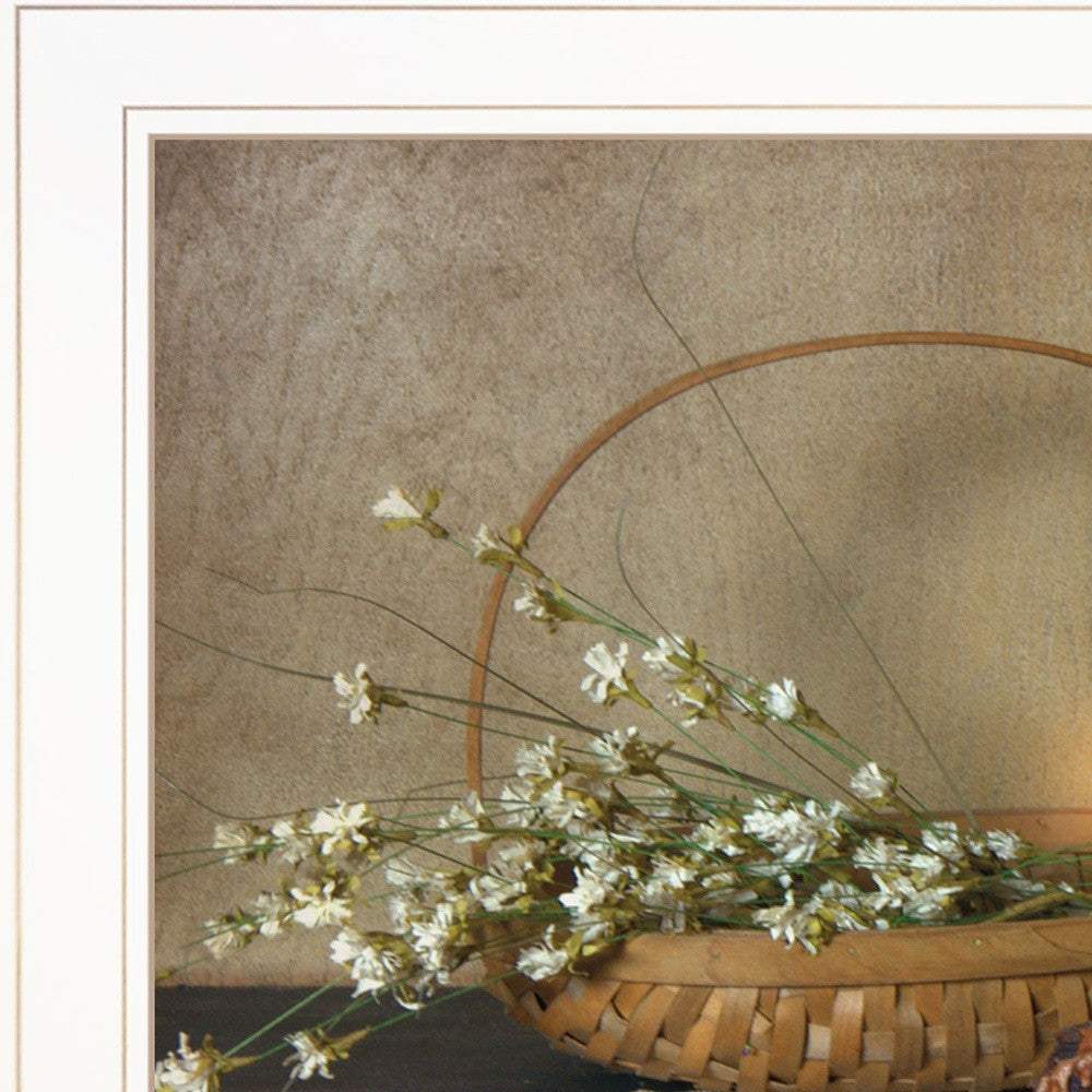 Basket of Flowers 1 White Framed Print Wall Art - Image 4