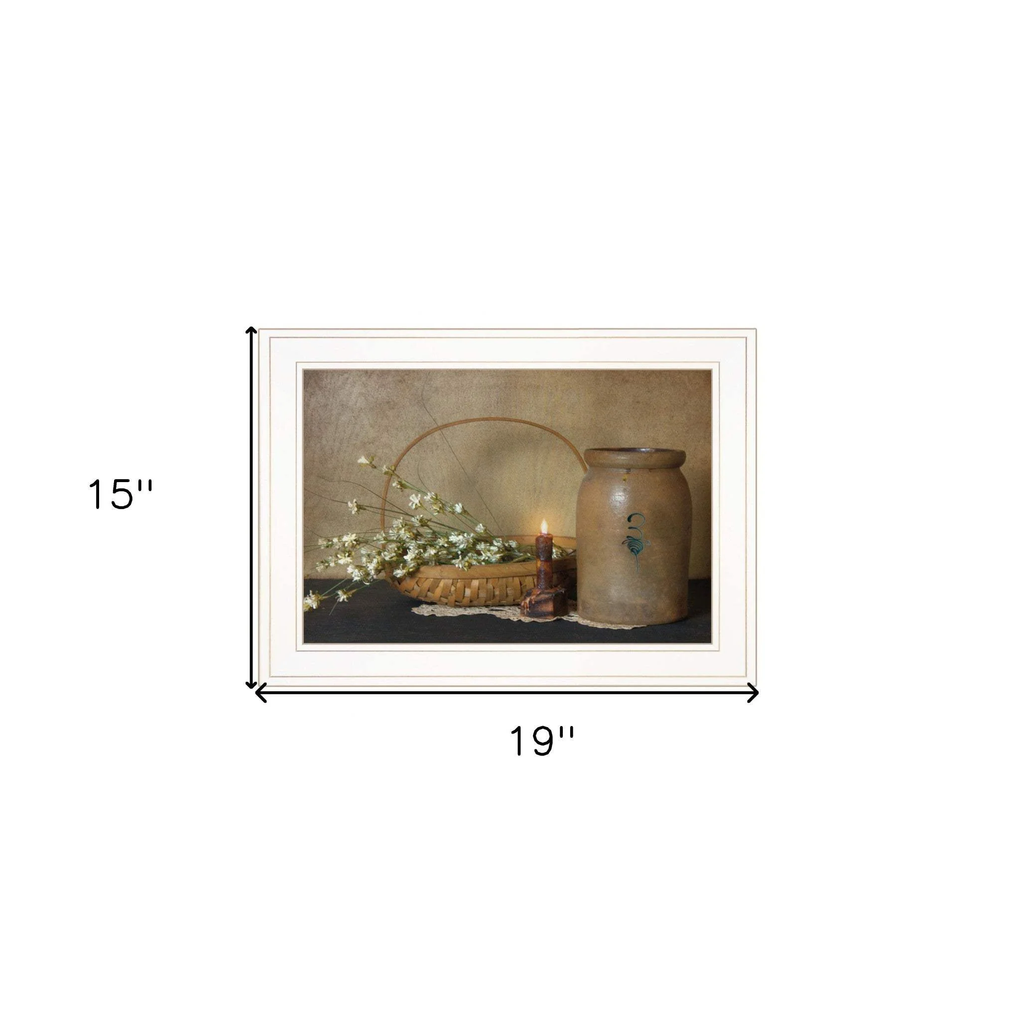 Basket of Flowers 1 White Framed Print Wall Art - Image 6