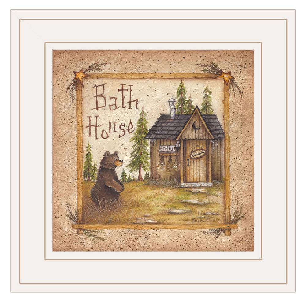 Bath House 3 White Framed Print Bathroom Wall Art - Image 3