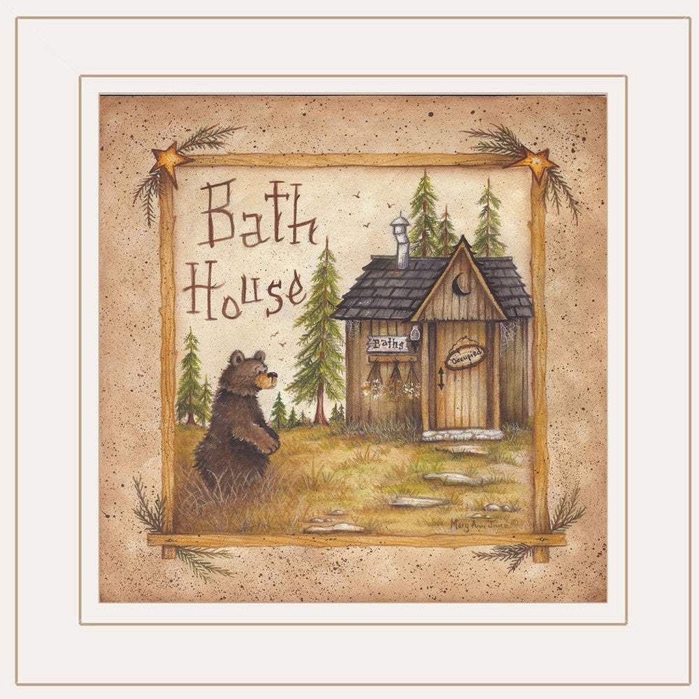 Bath House 3 White Framed Print Bathroom Wall Art - Image 4