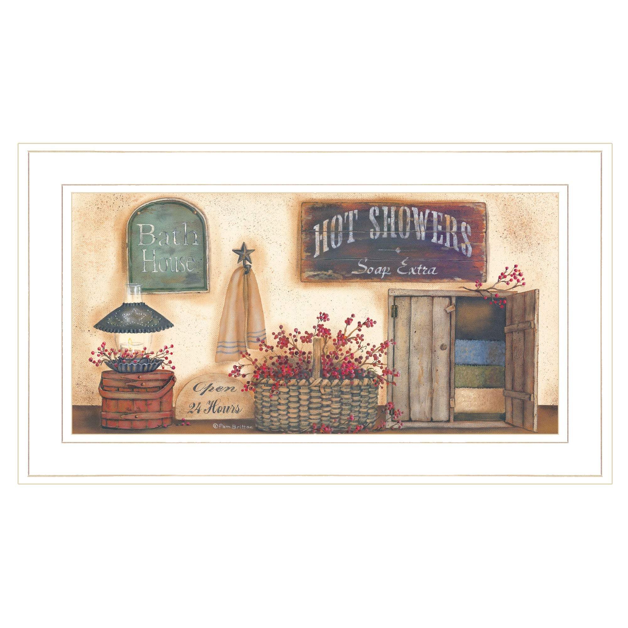 Bath House Collection 1 White Framed Print Bathroom Wall Art - Image 2