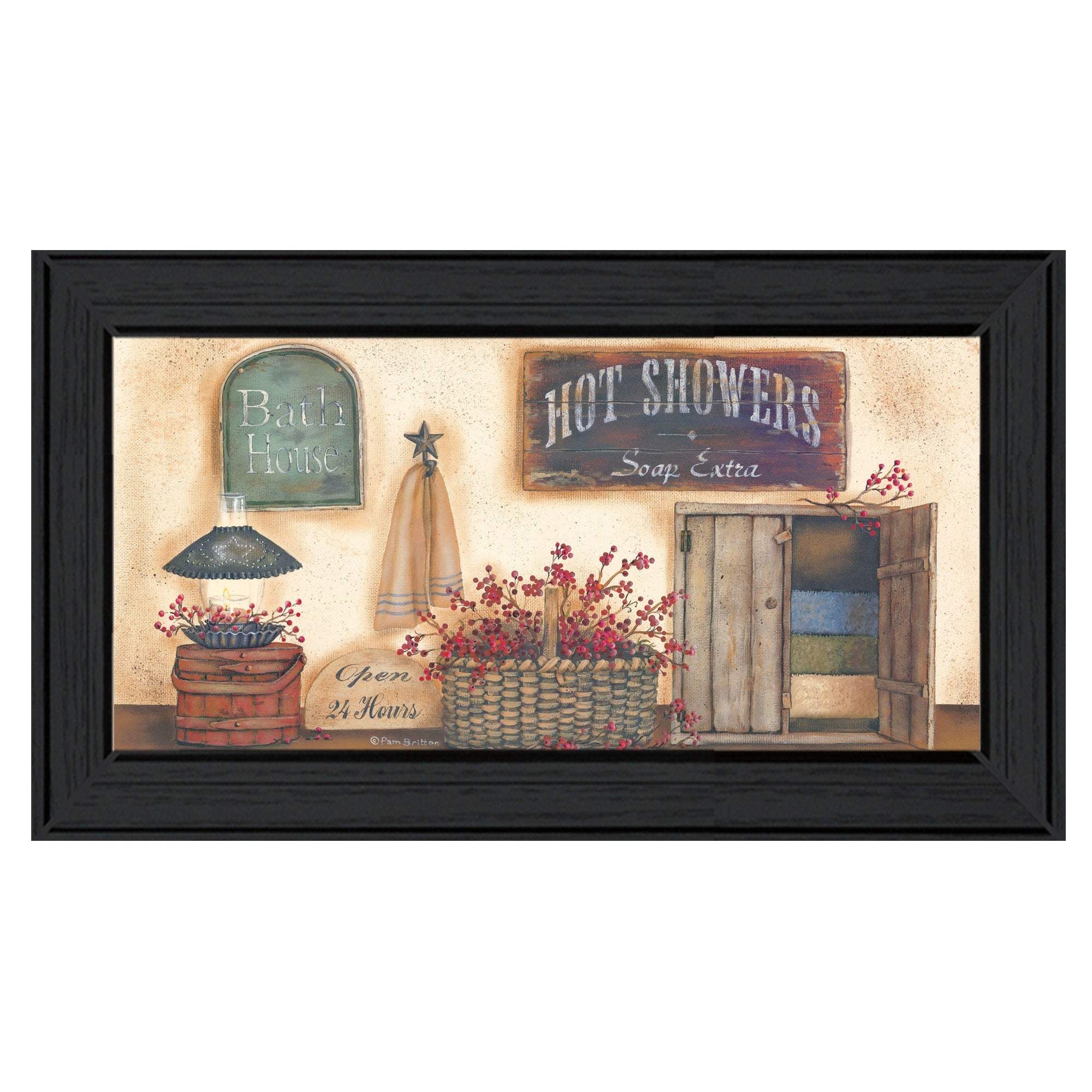 Bath House Collection 2 Black Framed Print Bathroom Wall Art - Image 2