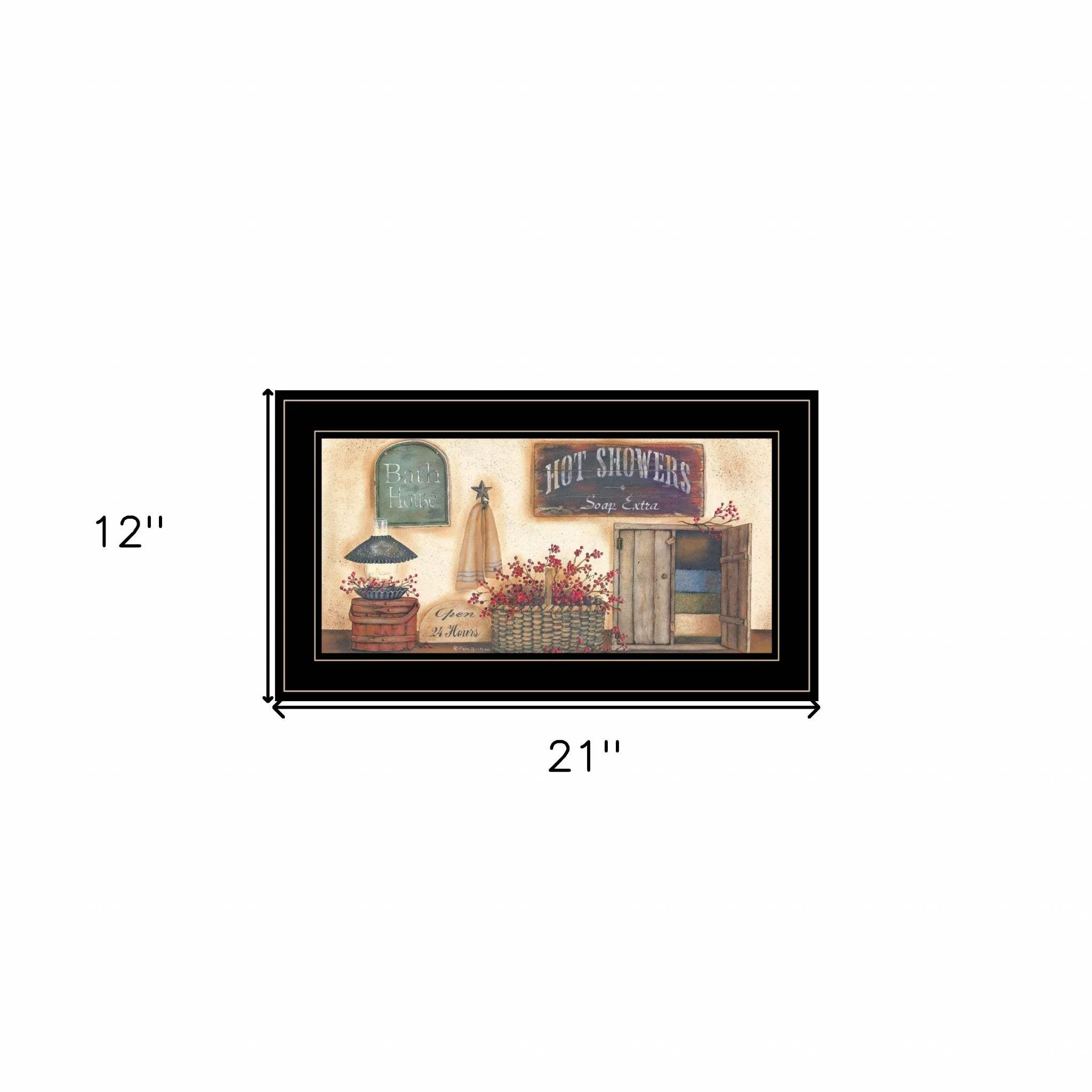 Bath House Collection 3 Black Framed Print Bathroom Wall Art - Image 5