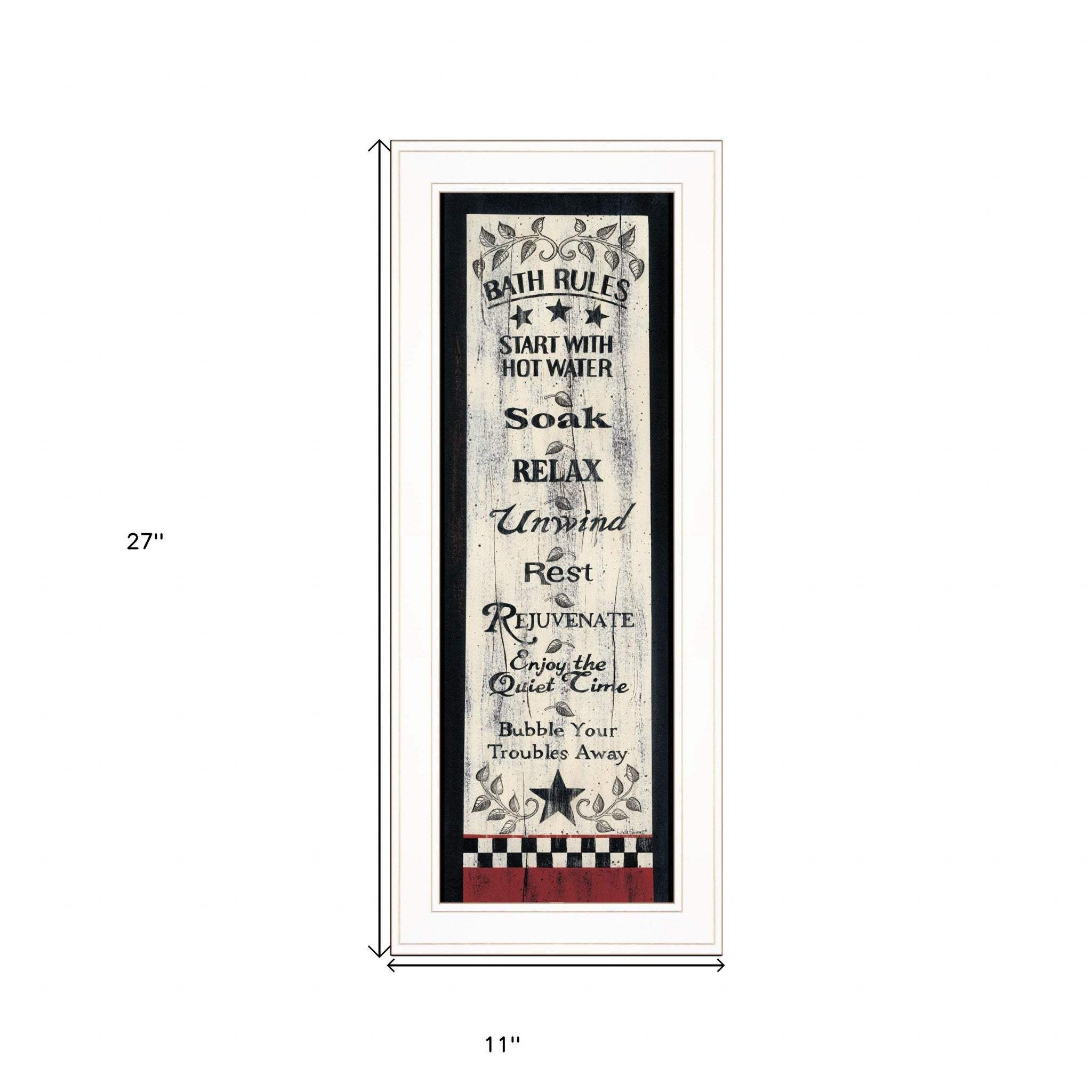Bath Rules 4 White Framed Print Bathroom Wall Art - Image 5