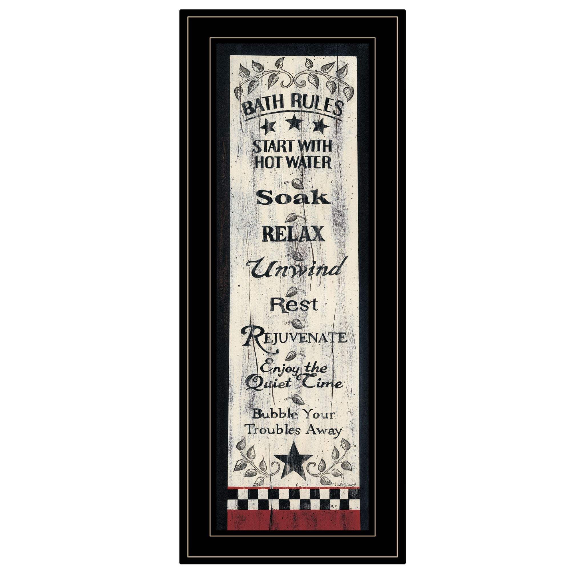 Bath Rules 5 Black Framed Print Bathroom Wall Art - Image 2