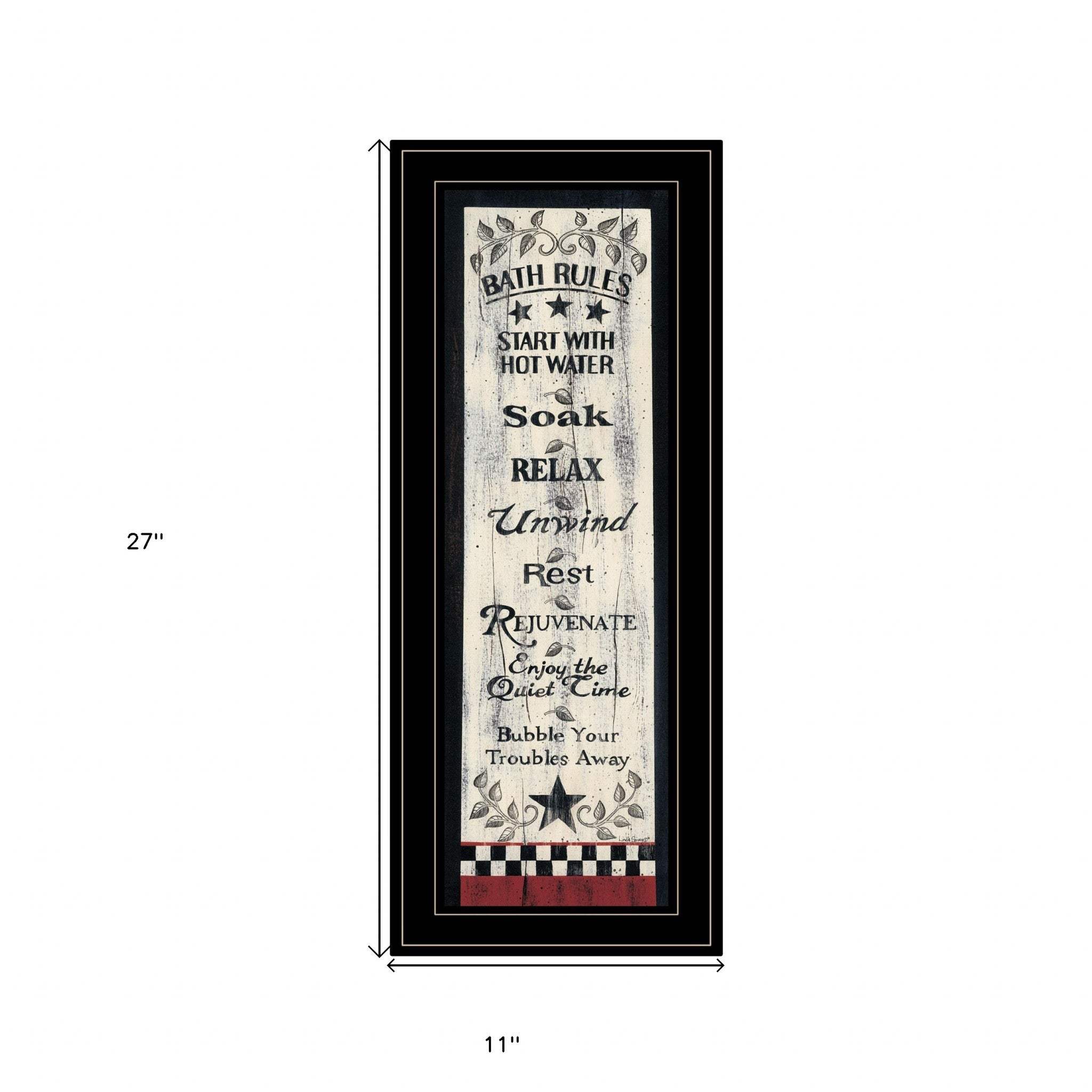 Bath Rules 5 Black Framed Print Bathroom Wall Art - Image 5