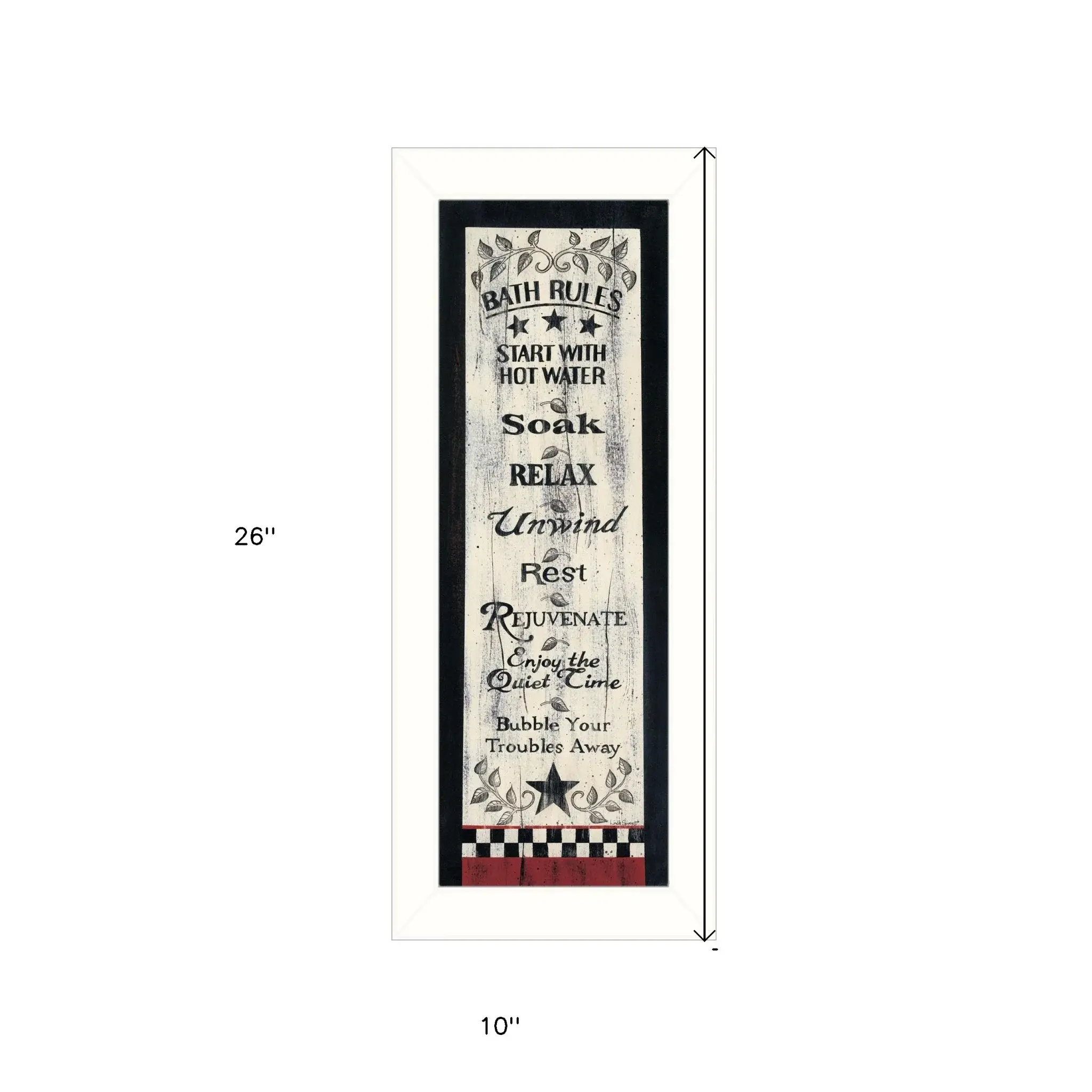 Bath Rules 7 White Framed Print Bathroom Wall Art - Image 5