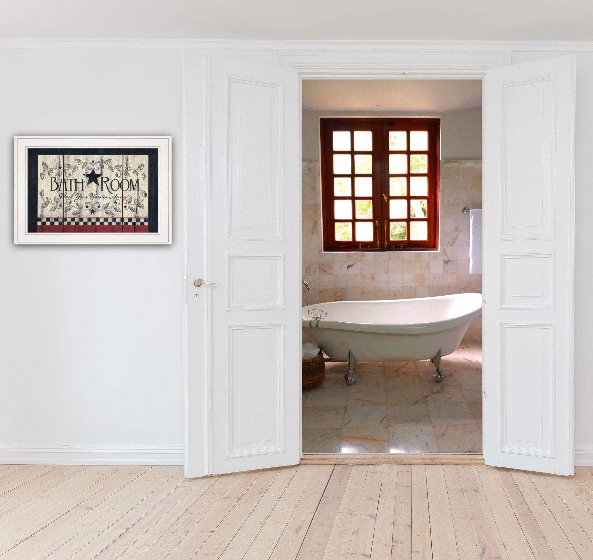 Bathroom White Framed Print Bathroom Wall Art - Image 4