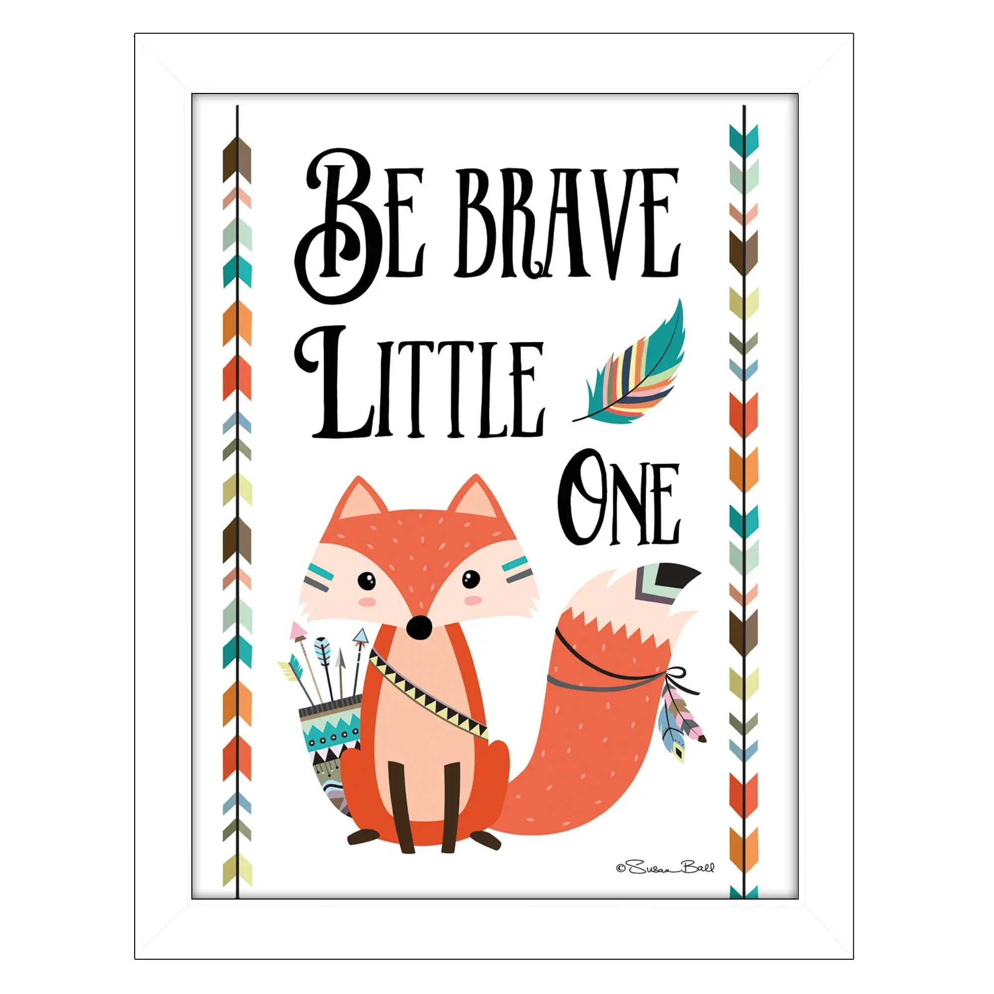 Be Brave Little One 2 White Framed Print Wall Art - Image 2