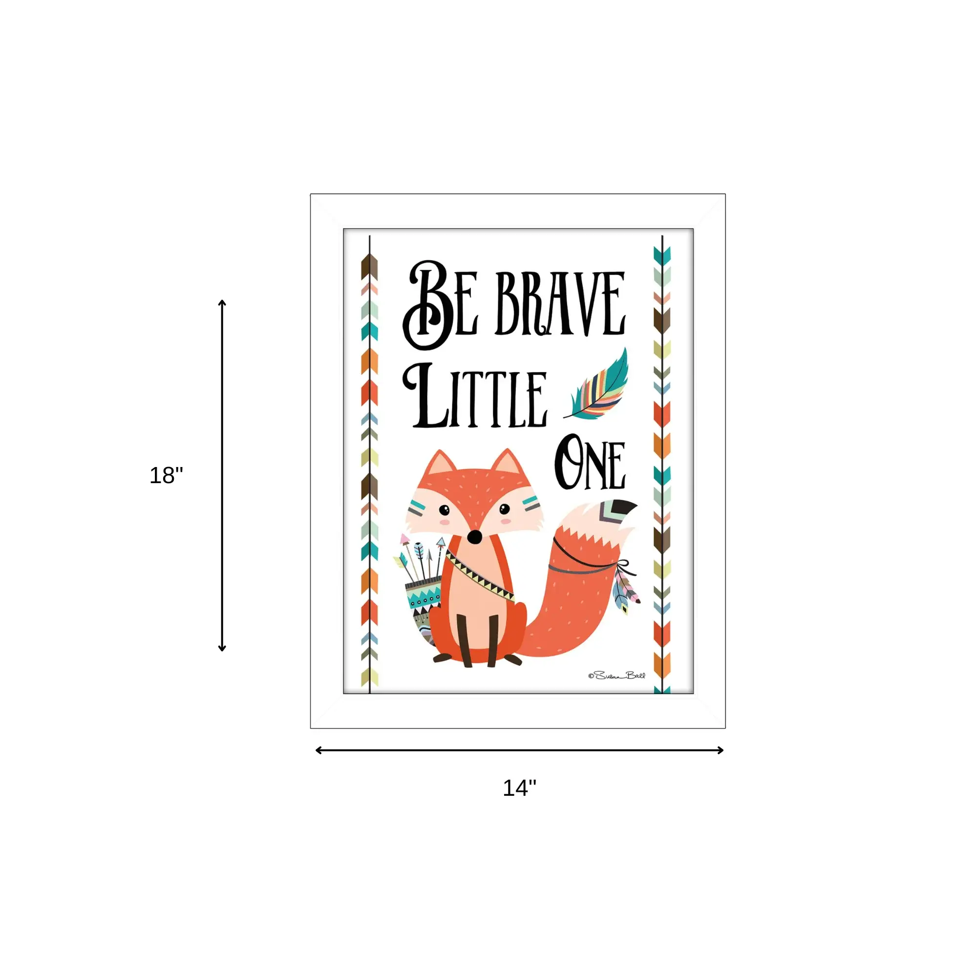 Be Brave Little One 2 White Framed Print Wall Art - Image 6