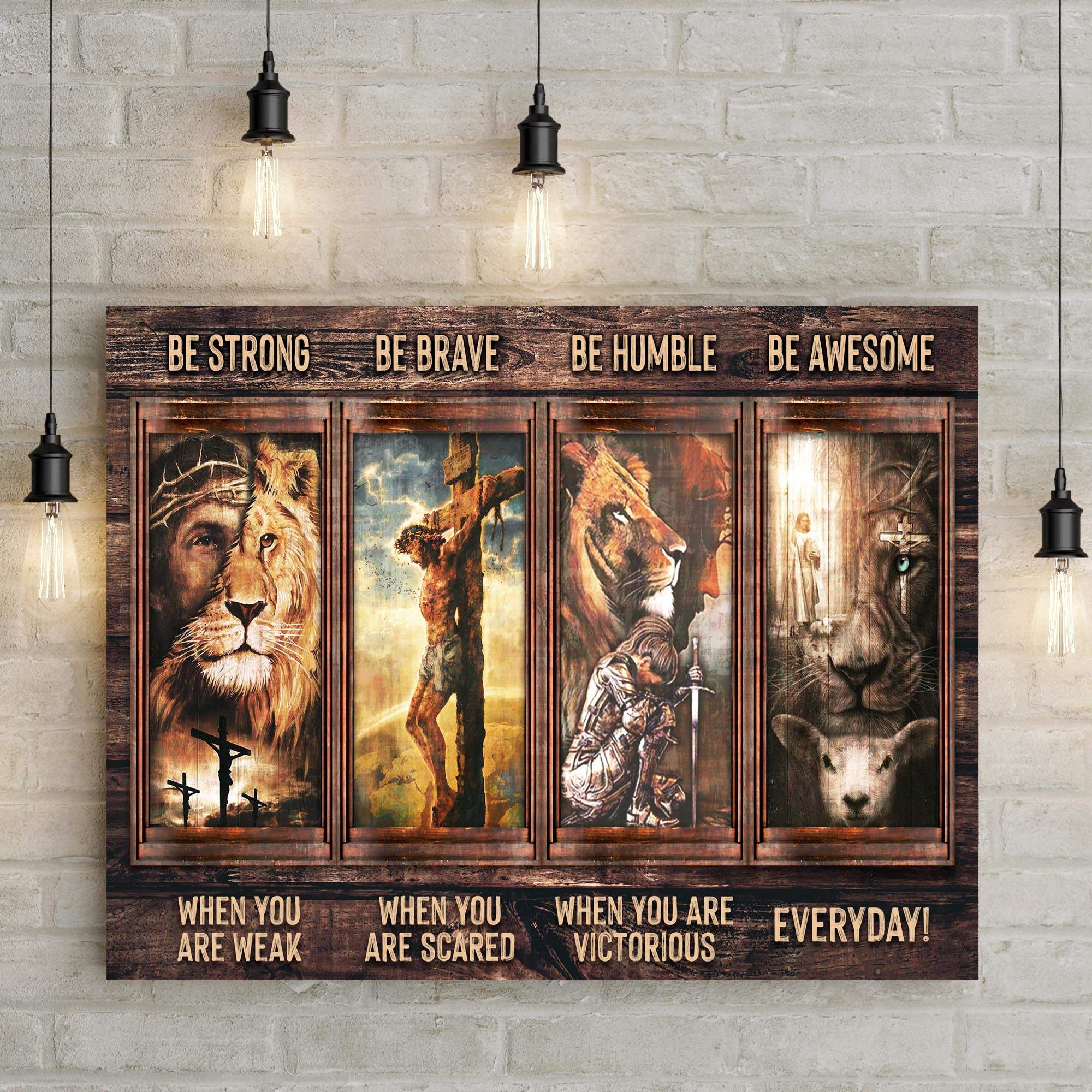 Be Strong, Be Brave, Be Humble, Be Awesome Canvas - Dynamic Christian Wall Art, Jesus Decor - Image 2