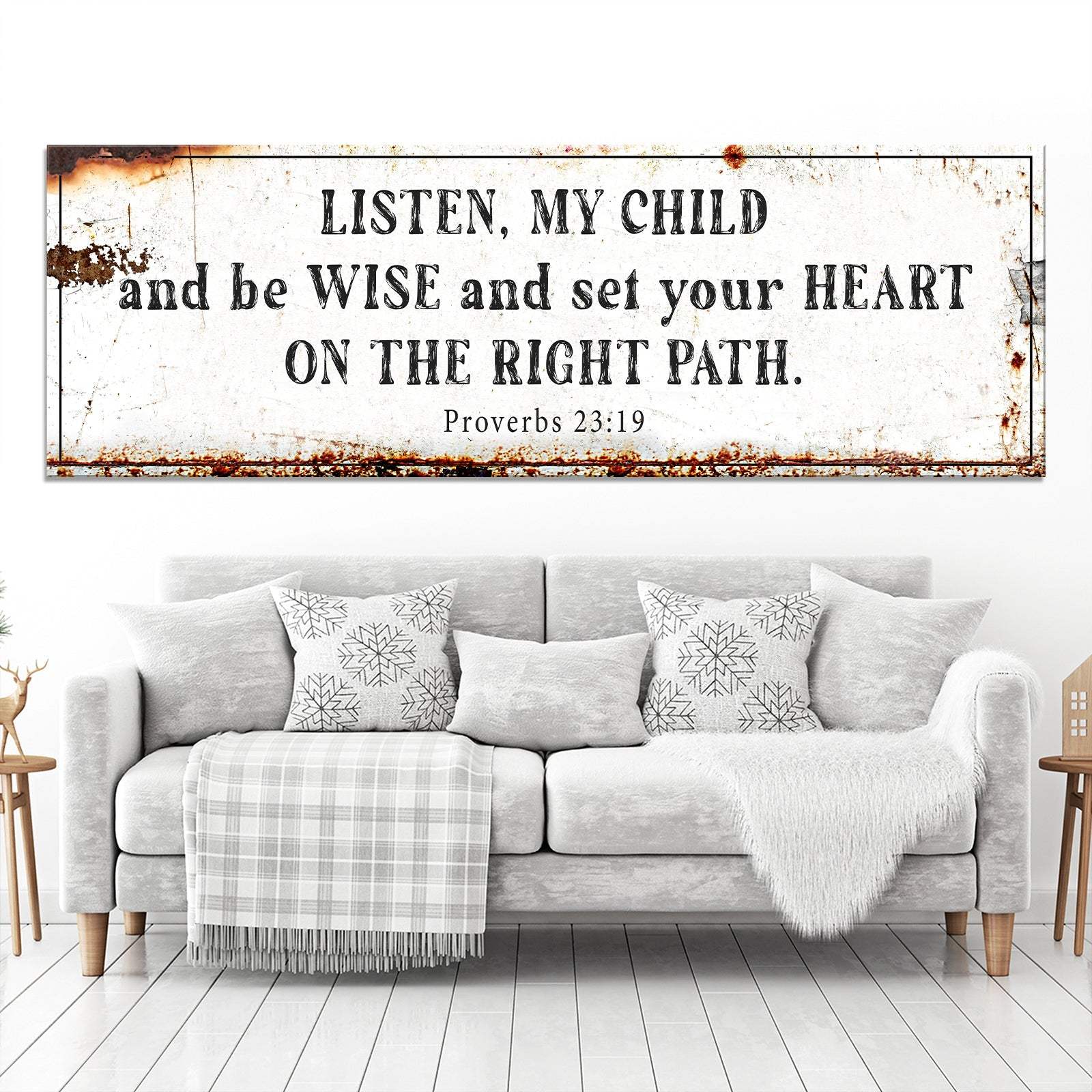 Be Wise and Set Your Heart on The Right Path - Proverbs 23:19 Faith Sign - Image 3
