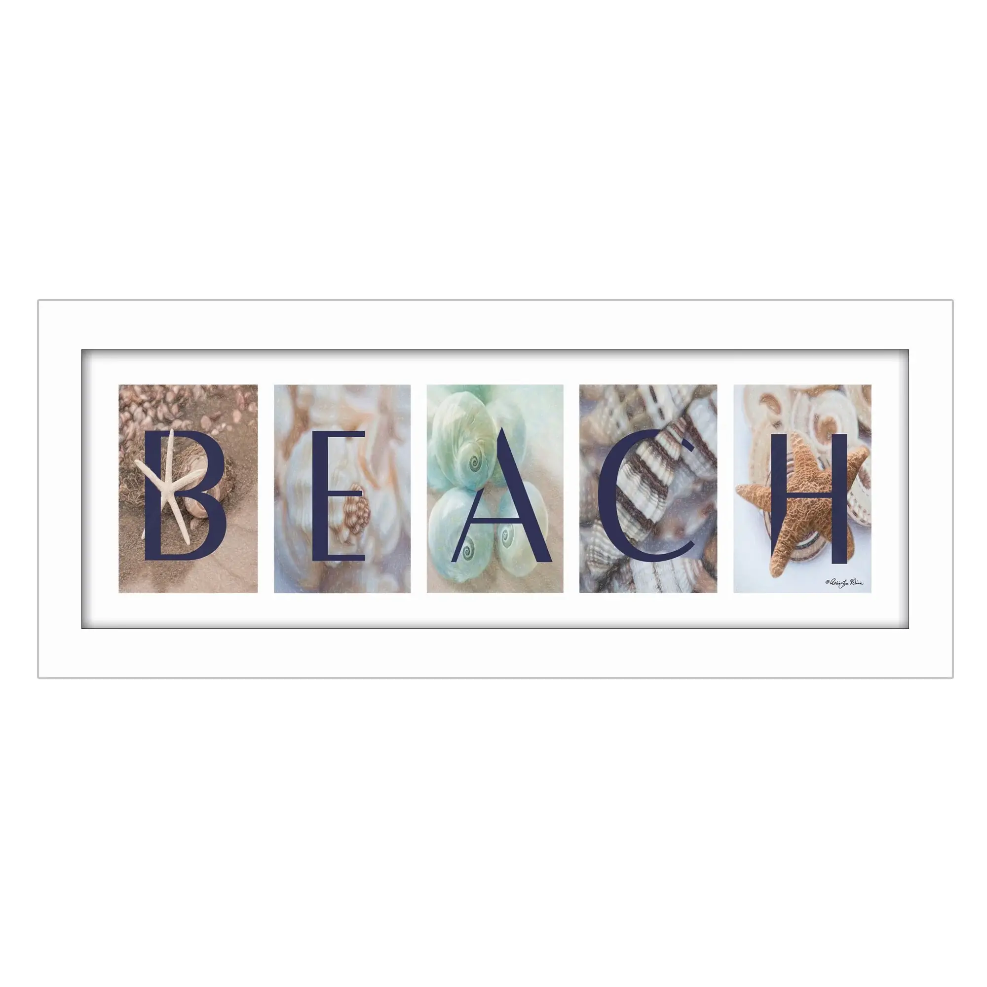 Beach 5 White Framed Print Wall Art - Image 2