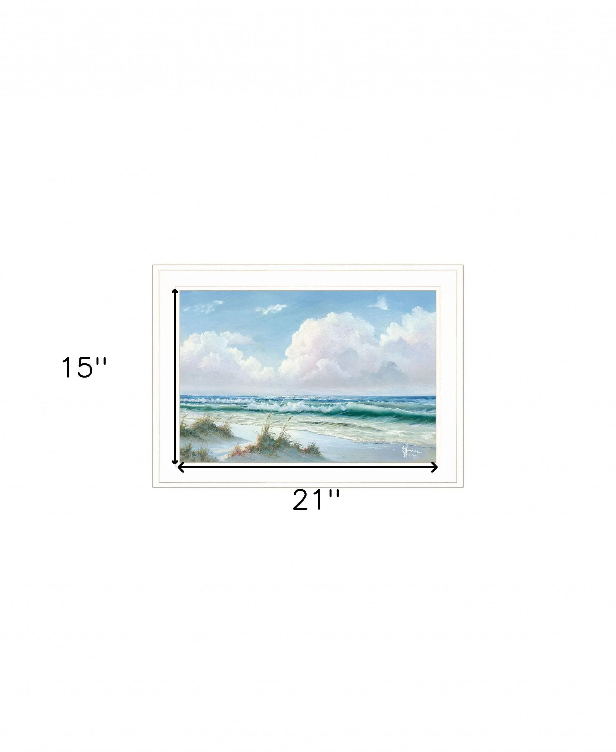 Beach 7 White Framed Print Wall Art - Image 5