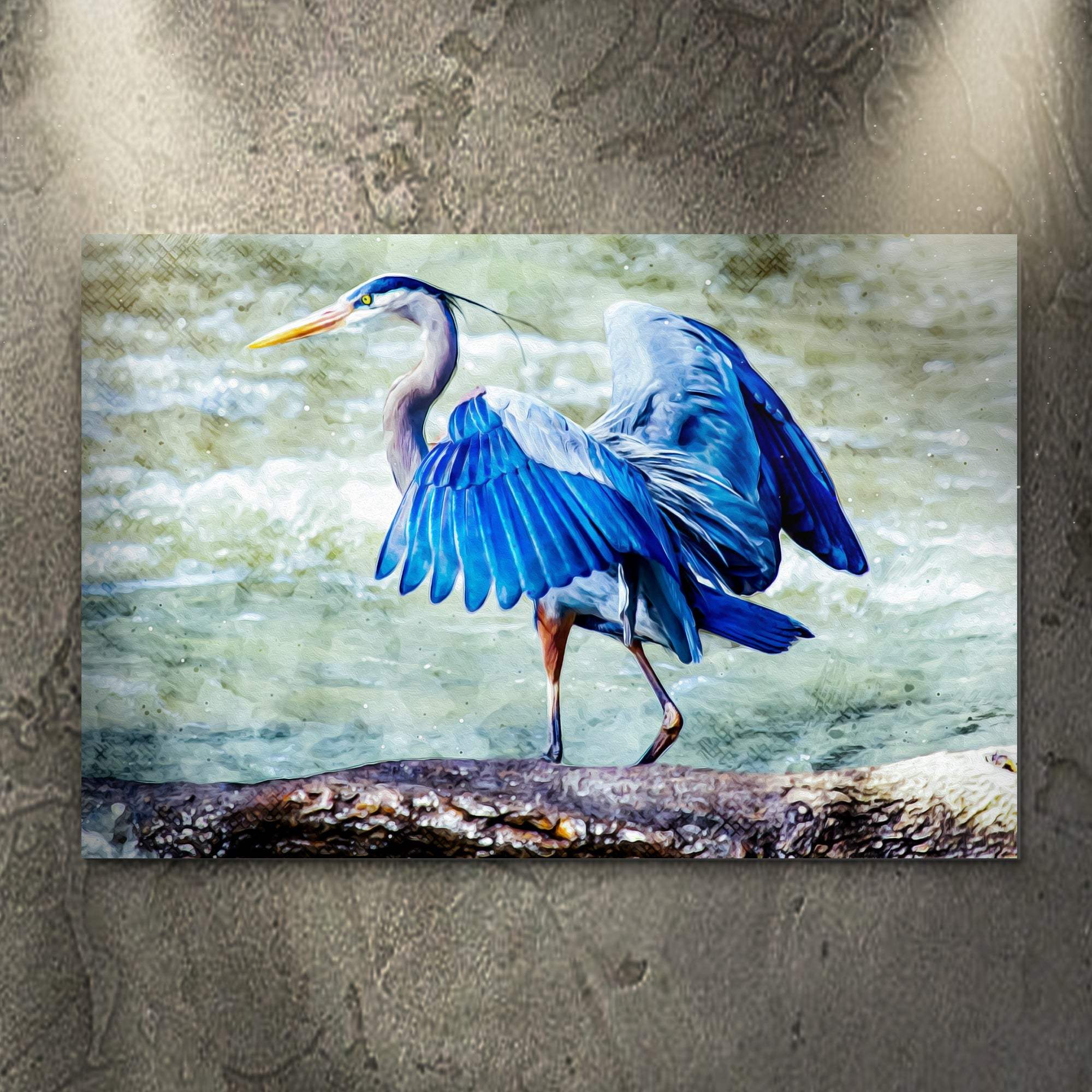 Beach Blue Heron Canvas Wall Art II - Image 2