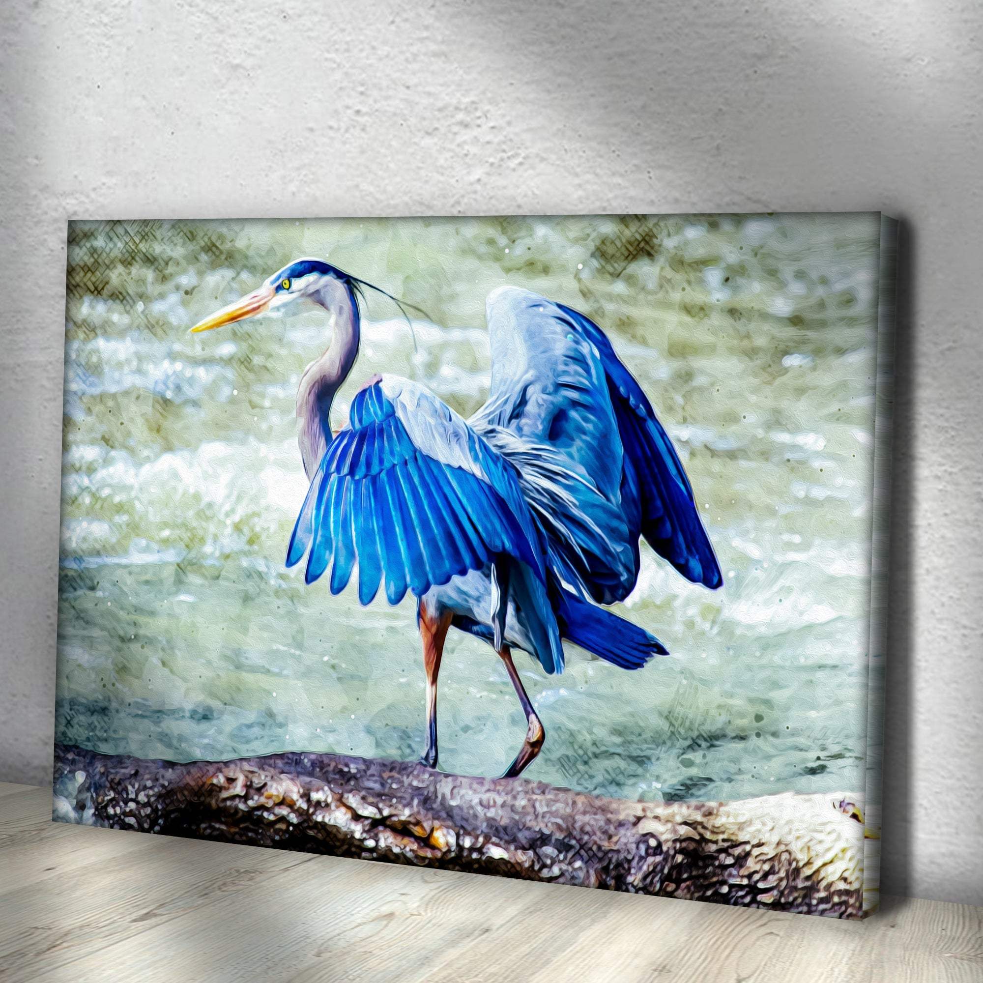 Beach Blue Heron Canvas Wall Art II - Image 3