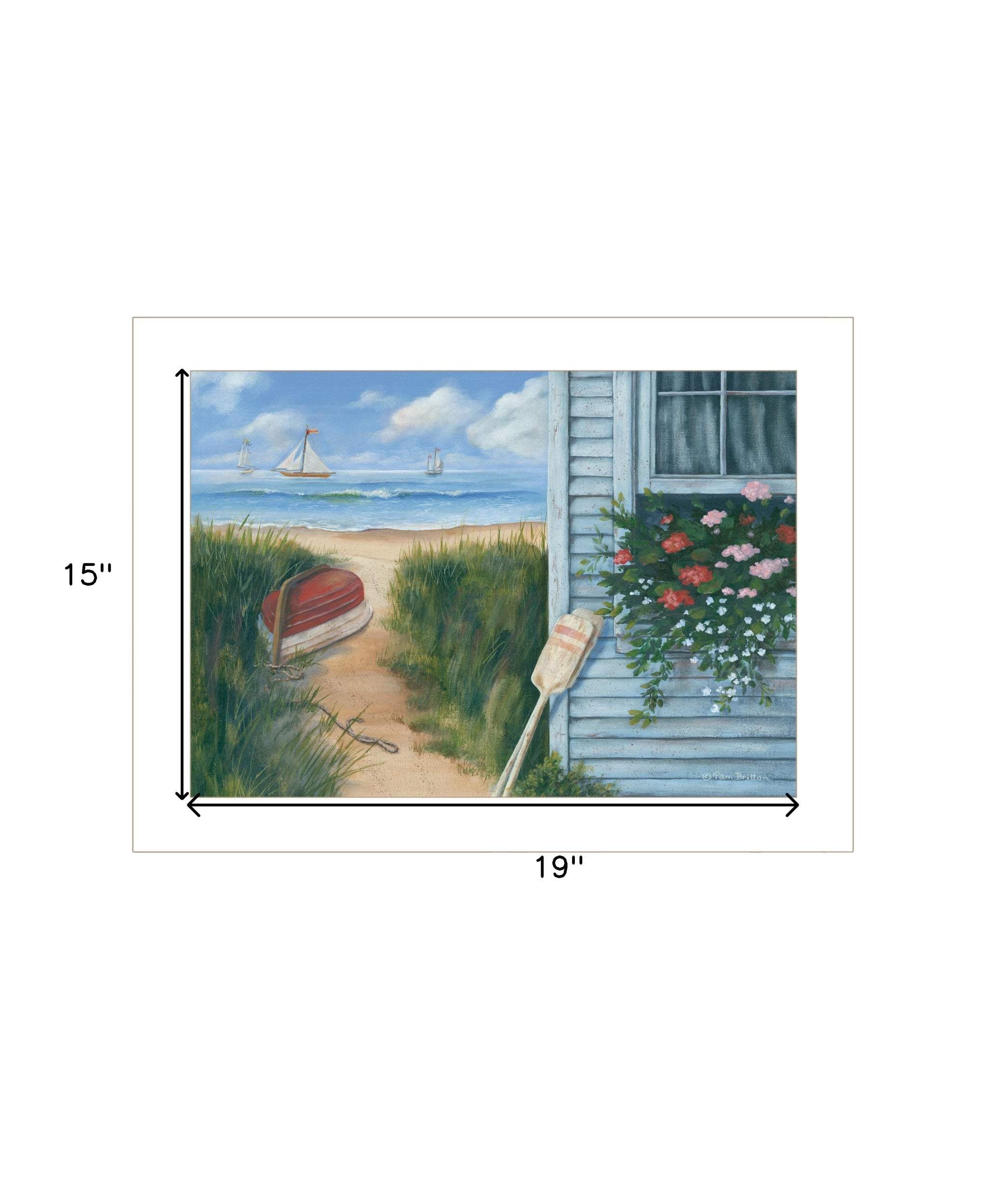 Beach Cottage 1 White Framed Print Wall Art - Image 6