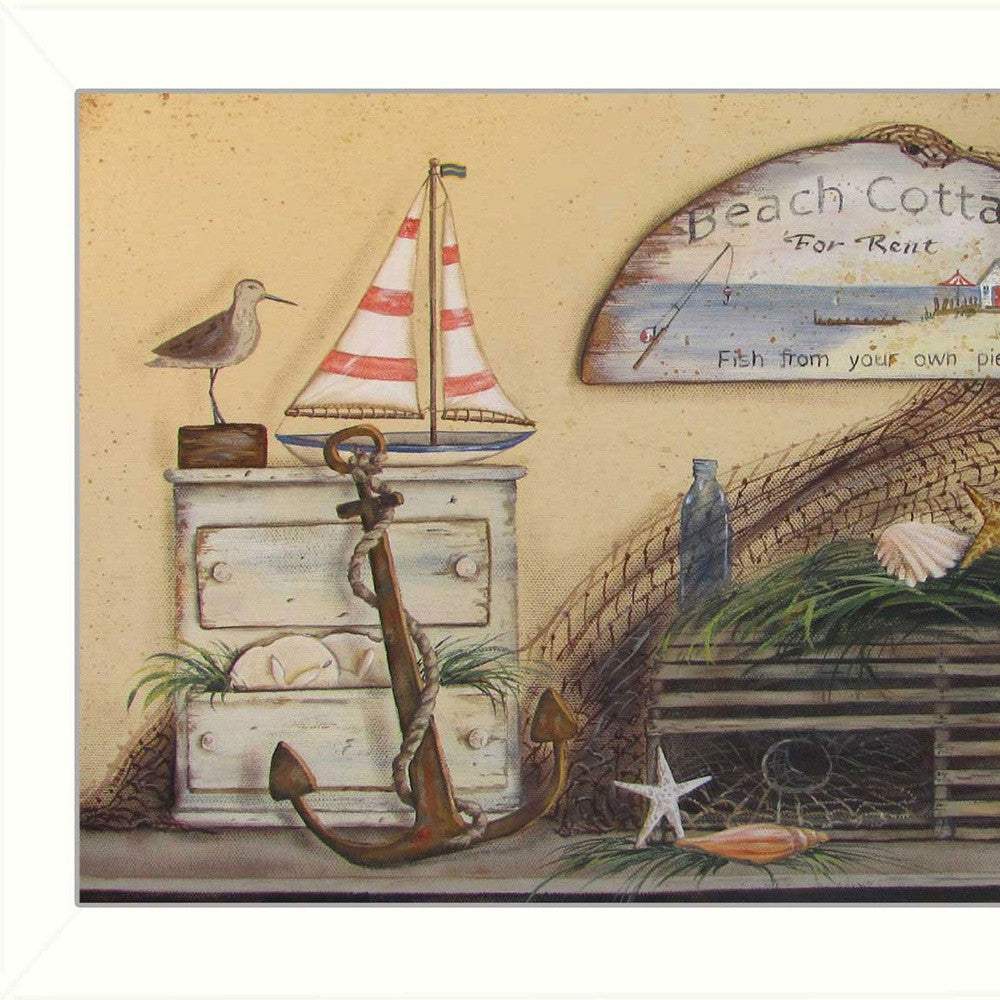Beach Cottage White Framed Print Wall Art - Image 4