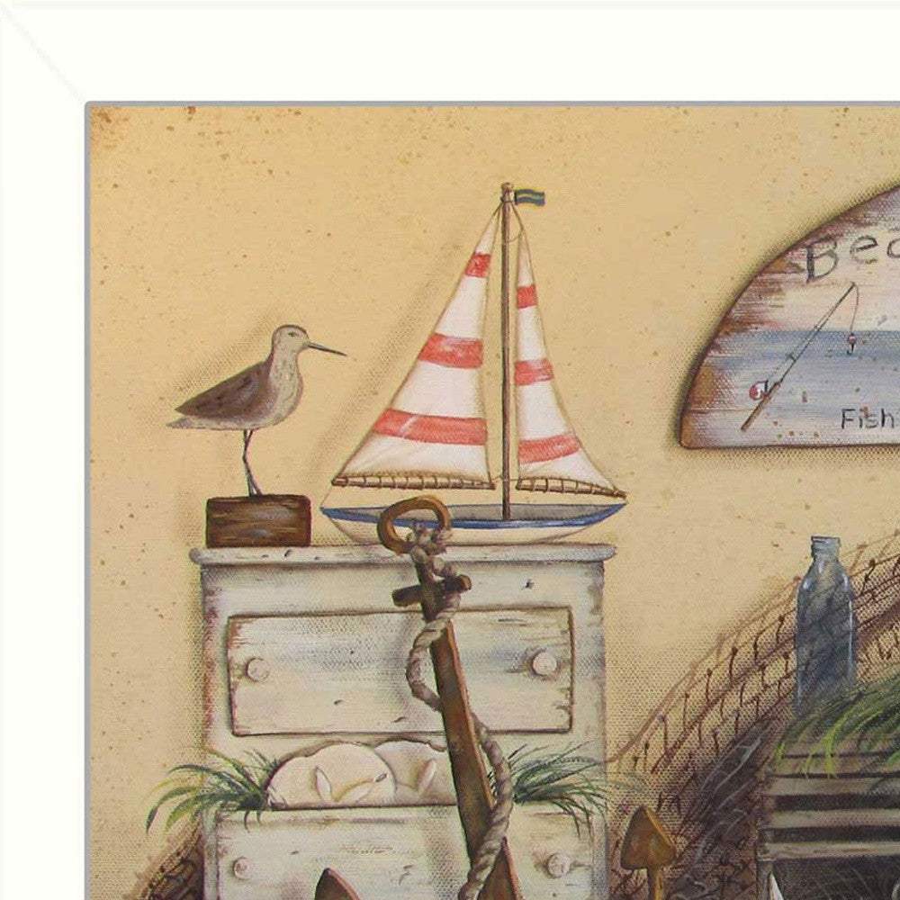 Beach Cottage White Framed Print Wall Art - Image 5