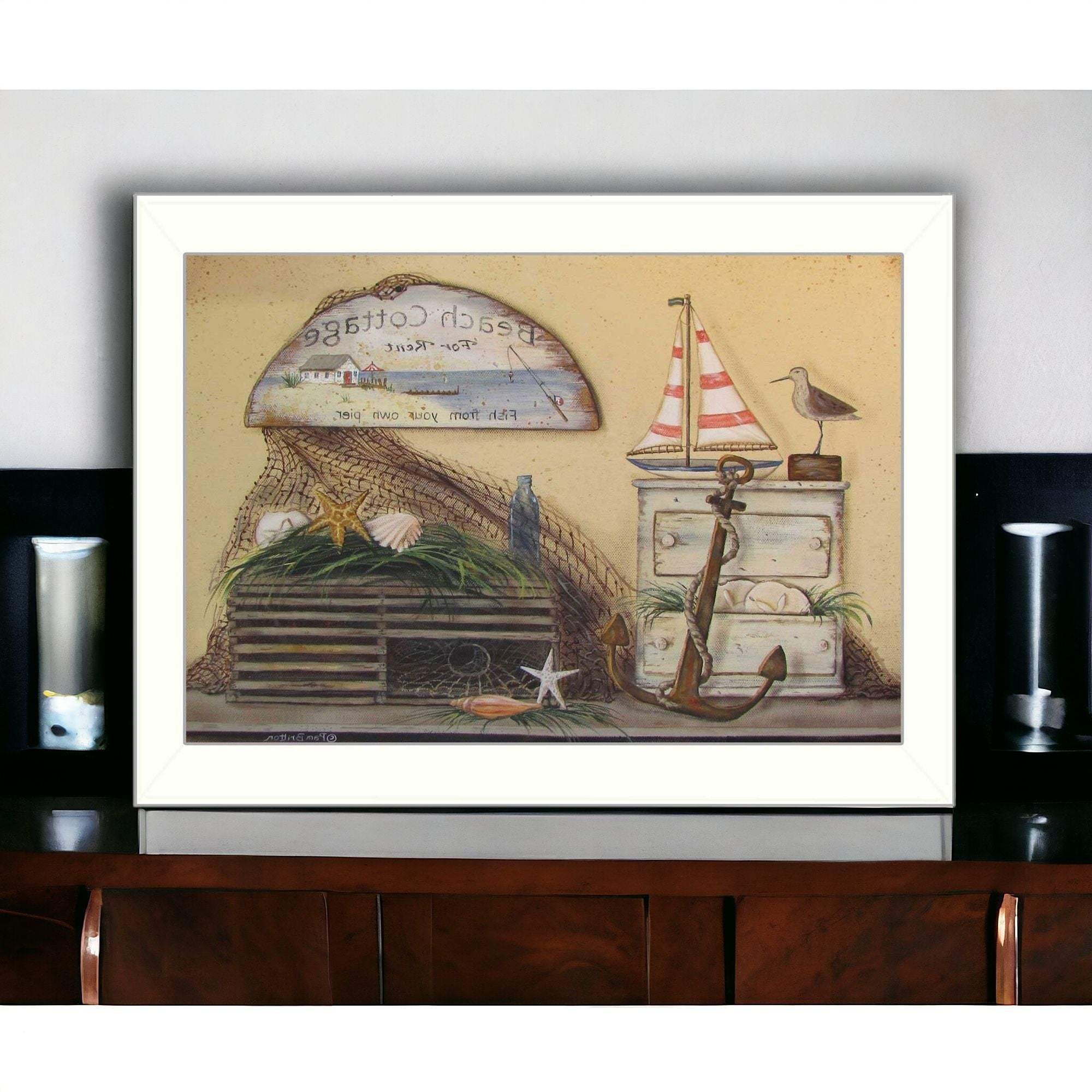 Beach Cottage White Framed Print Wall Art - Image 6