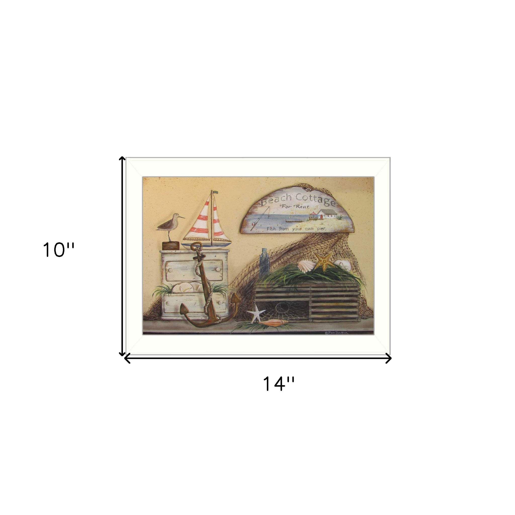 Beach Cottage White Framed Print Wall Art - Image 7