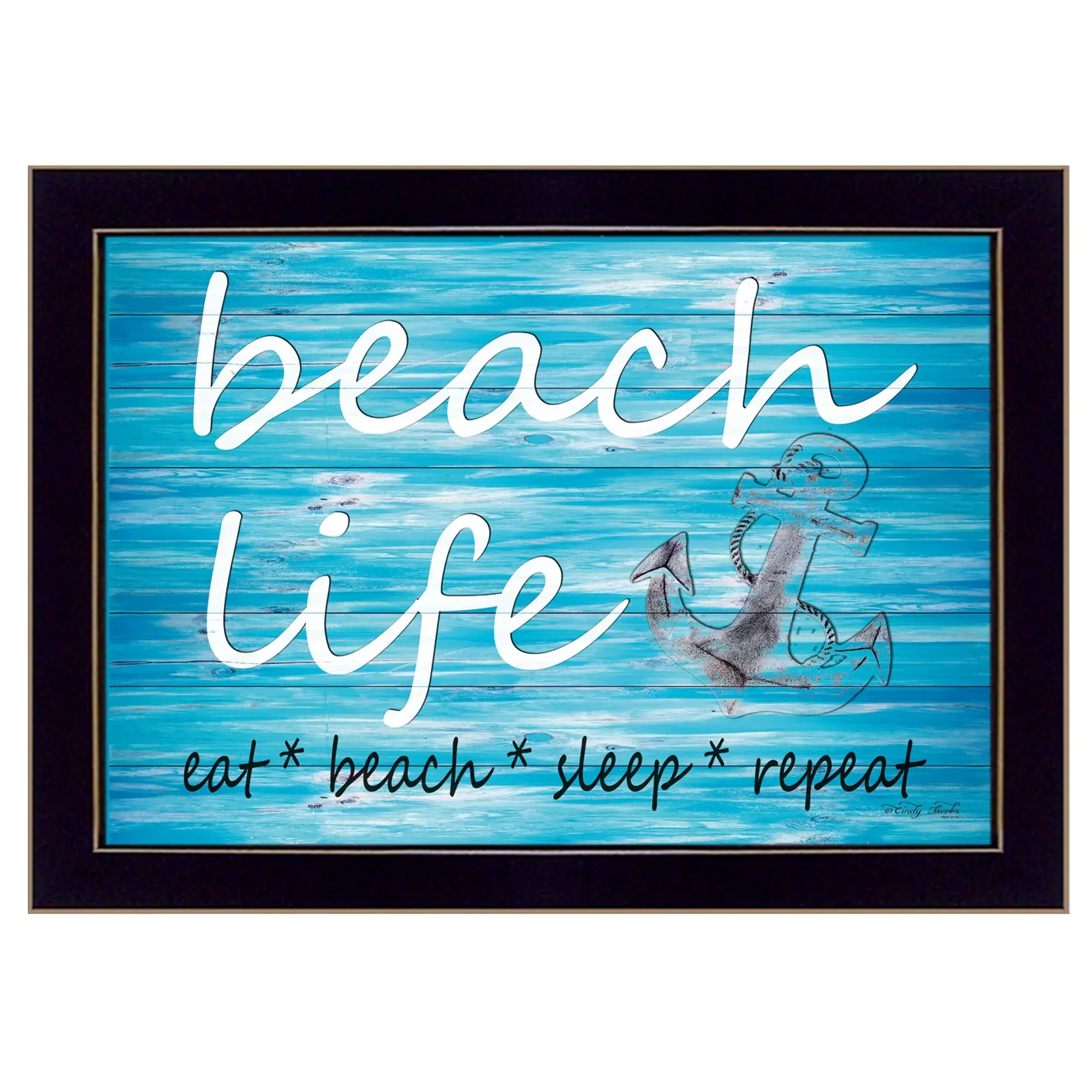 Beach Life 1 Black Framed Print Wall Art - Image 2