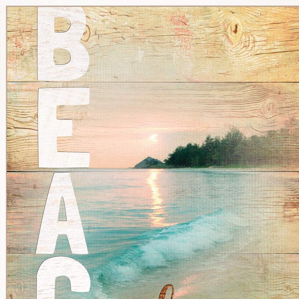 Beach Please 1 White Framed Print Wall Art - Image 4