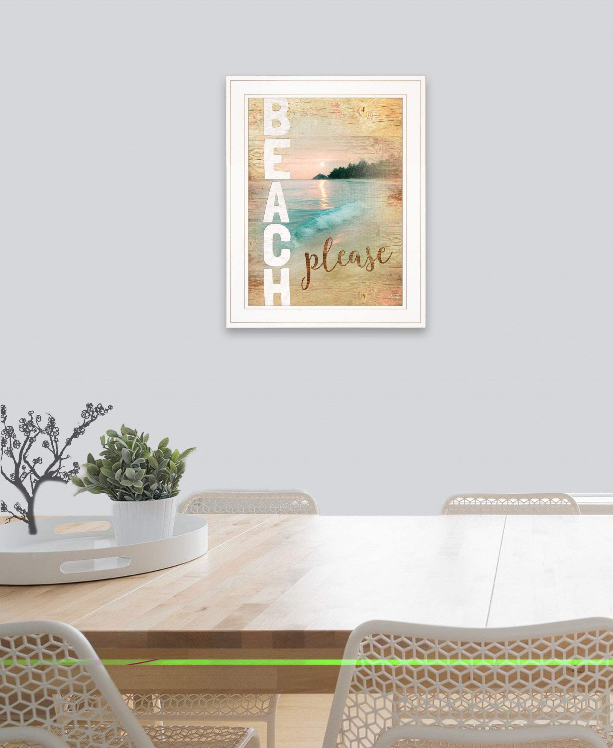Beach Please 1 White Framed Print Wall Art - Image 5