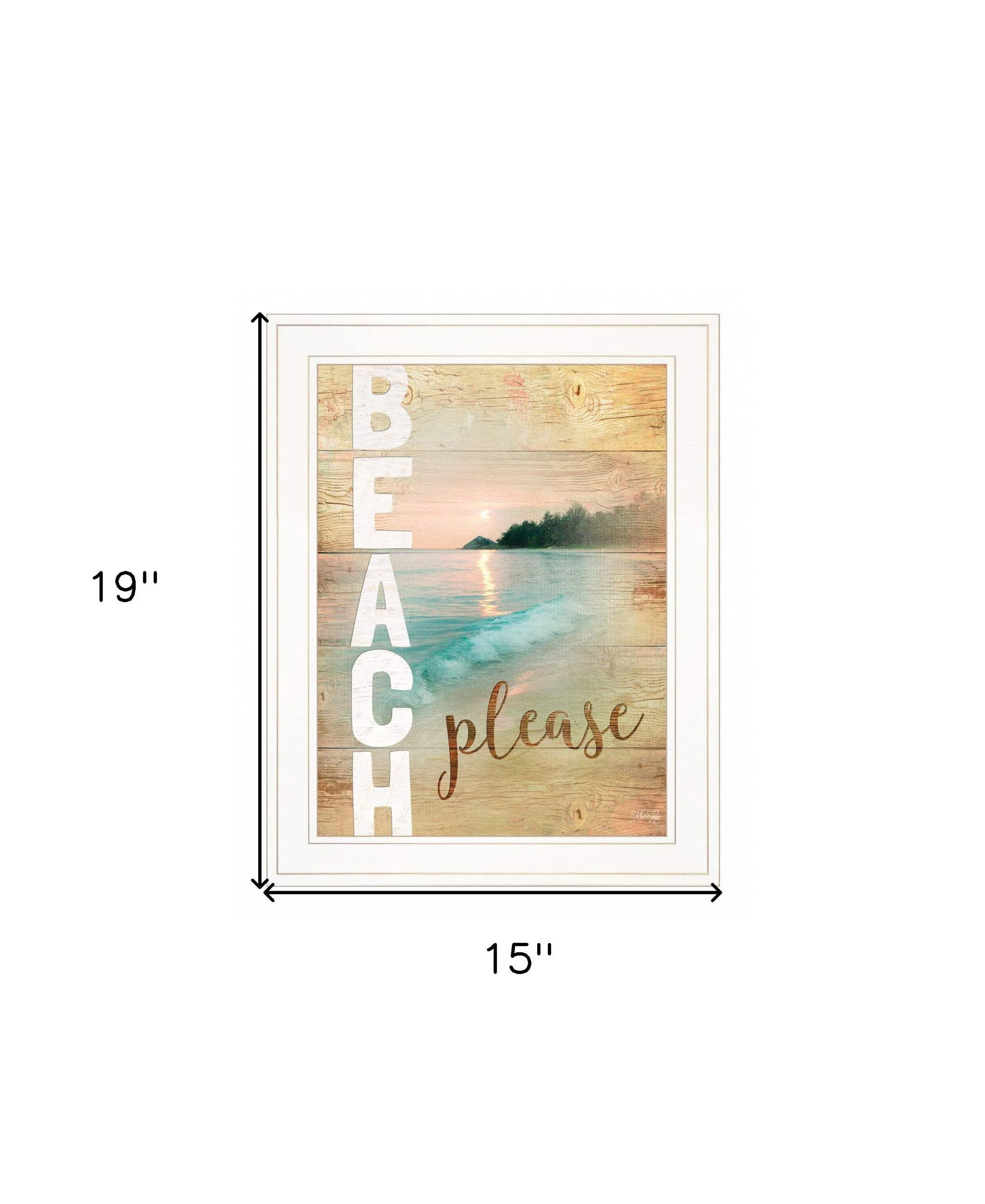 Beach Please 1 White Framed Print Wall Art - Image 6