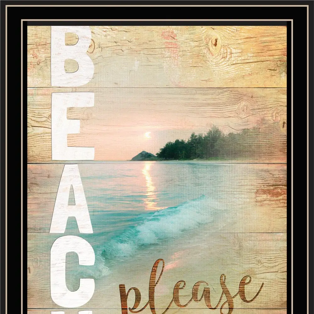 Beach Please 2 Black Framed Print Wall Art - Image 3