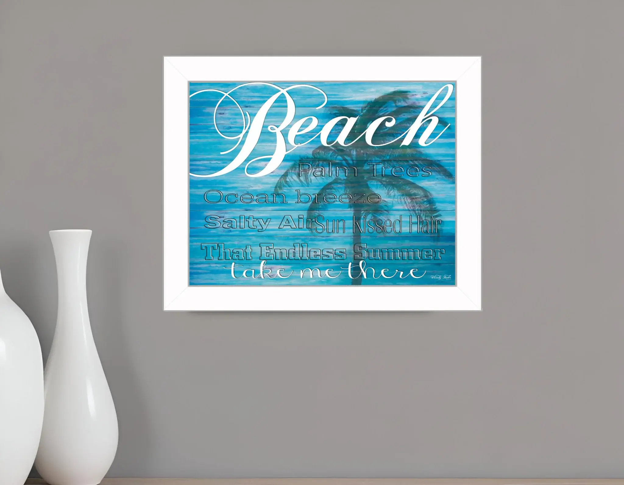 Beach Take Me There 2 White Framed Print Wall Art