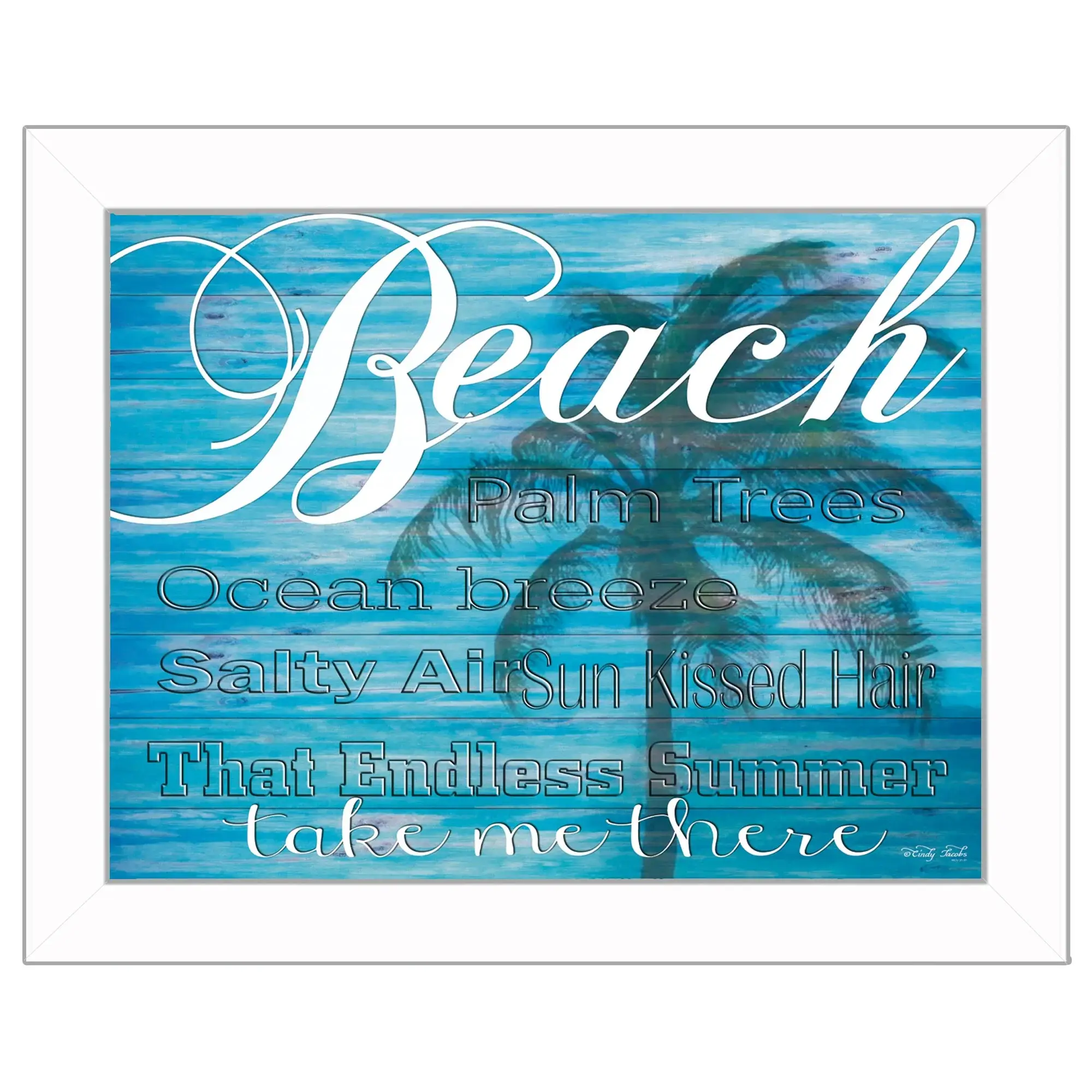 Beach Take Me There 2 White Framed Print Wall Art - Image 2
