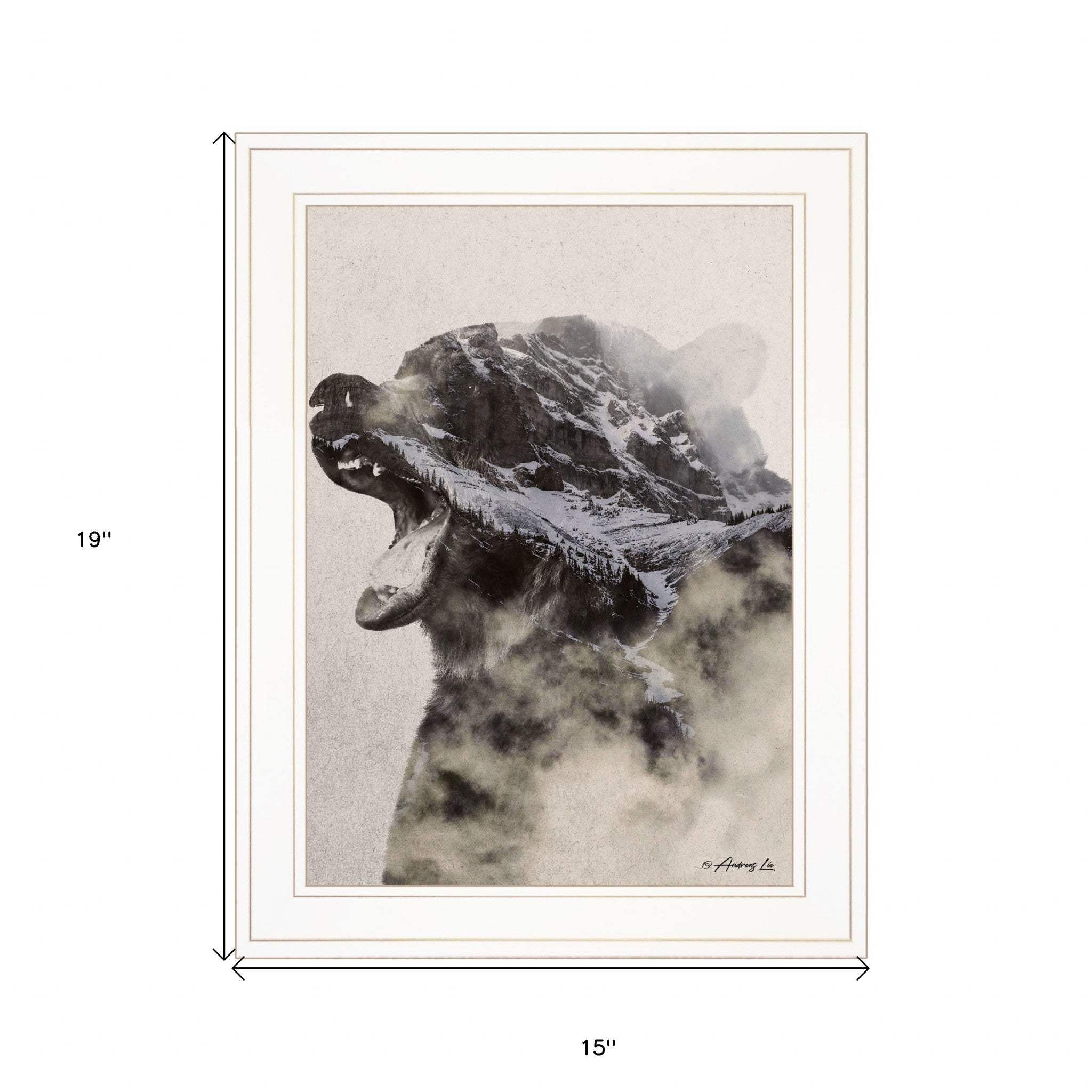 Bear Fog 1 White Framed Print Wall Art - Image 5