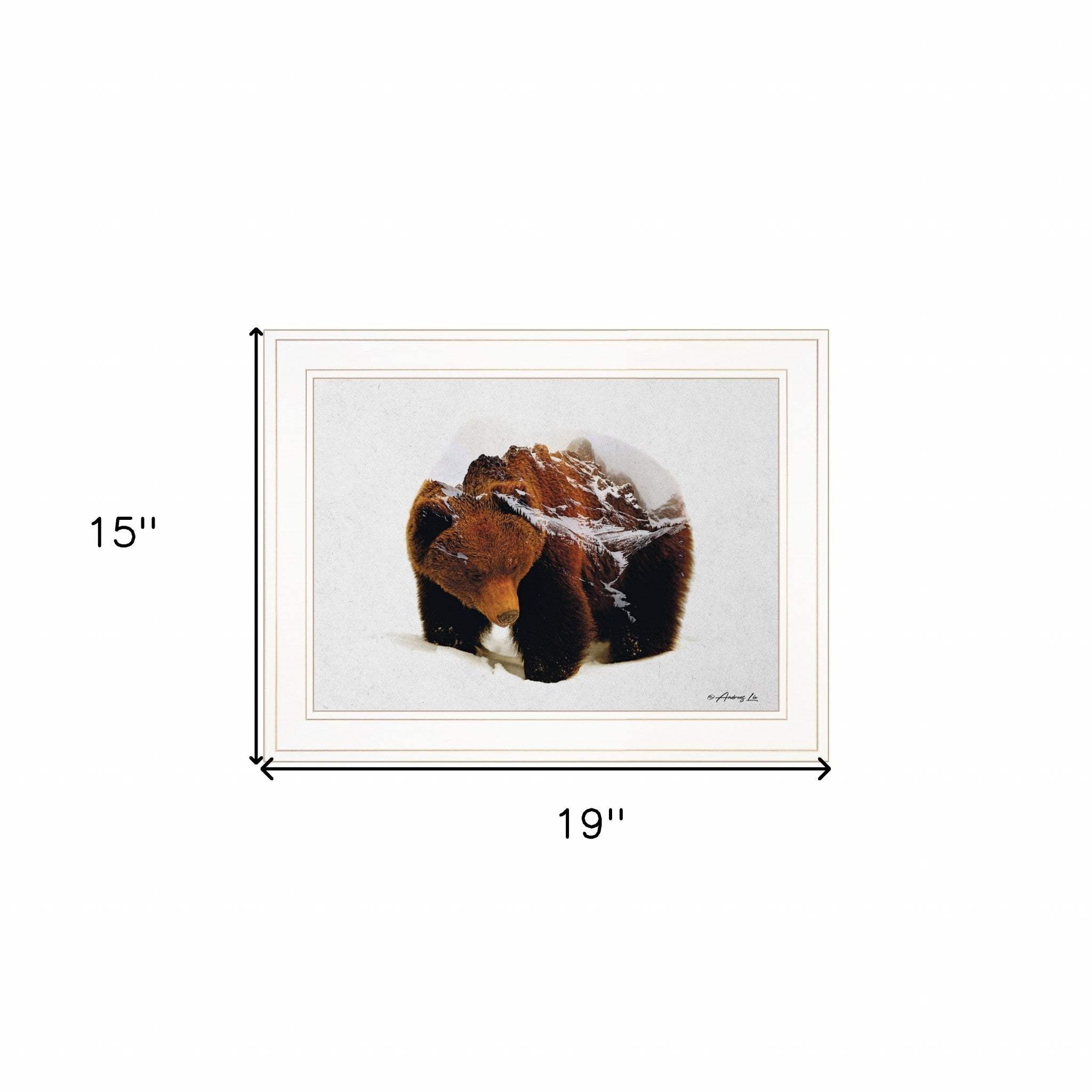 Bear in the Mountains 1 White Framed Print Wall Art - Image 5