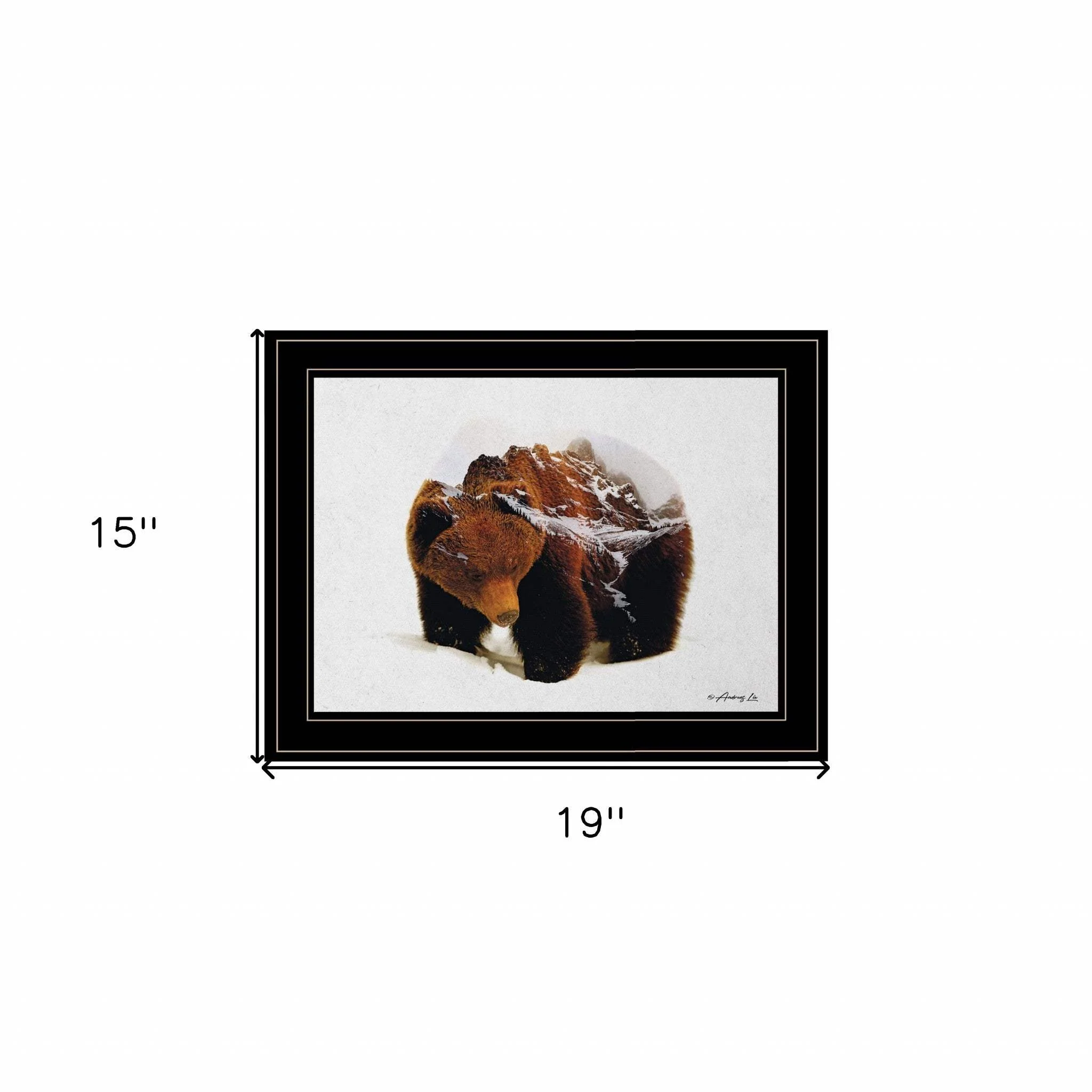 Bear in the Mountains 2 Black Framed Print Wall Art - Image 5