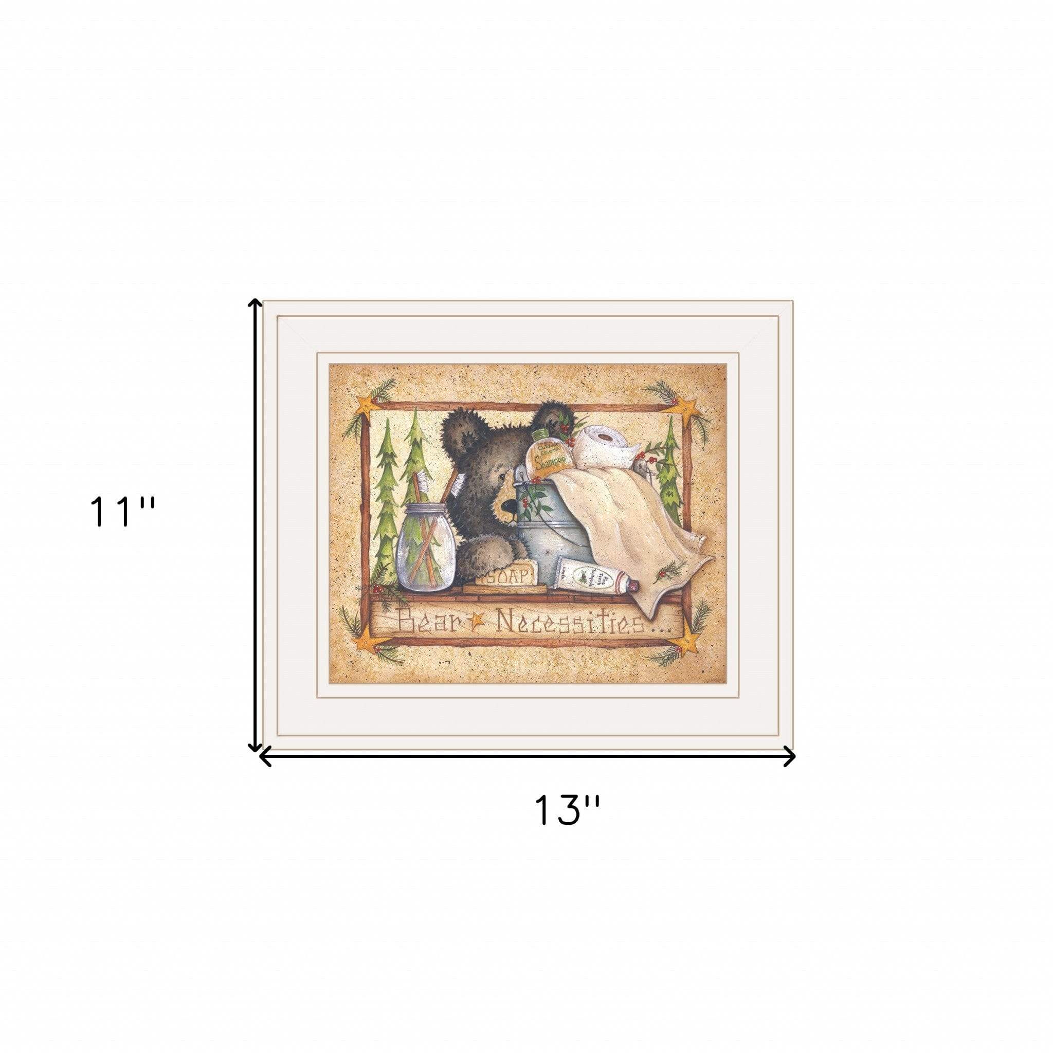 Bear Necessities 1 White Framed Print Bathroom Wall Art - Image 5