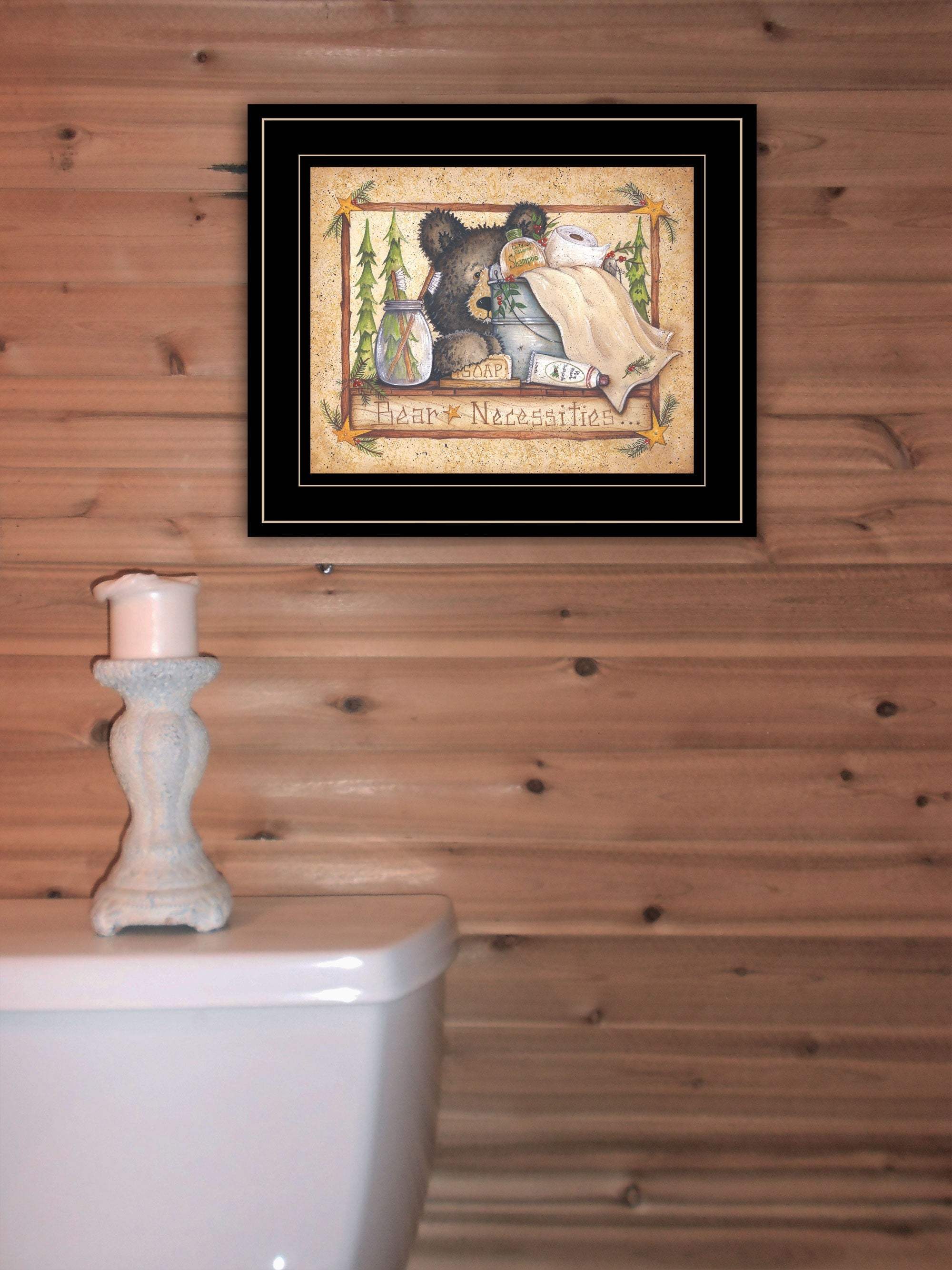 Bear Necessities Getting Ready Black Framed Print Wall Art - Image 5
