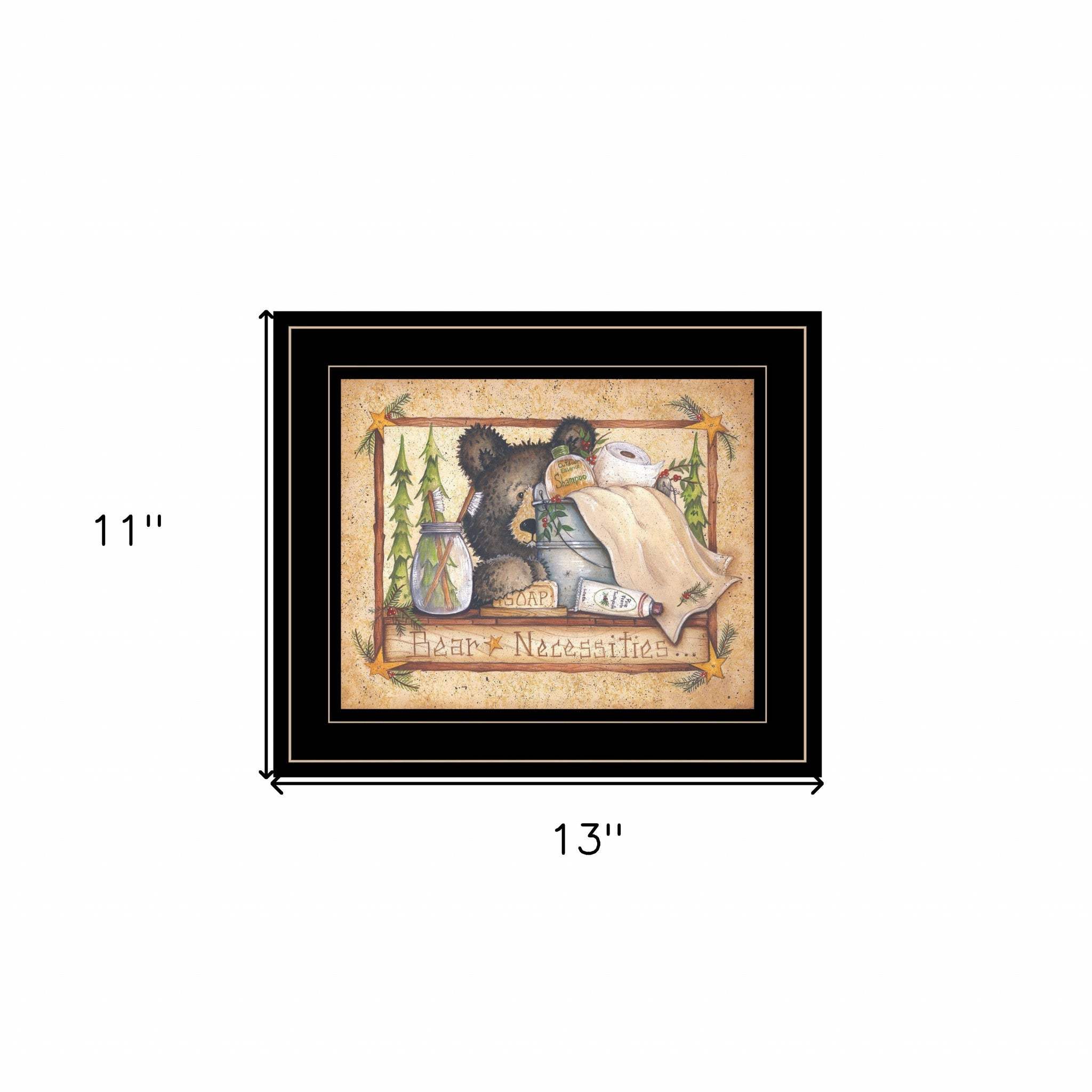 Bear Necessities Getting Ready Black Framed Print Wall Art - Image 6