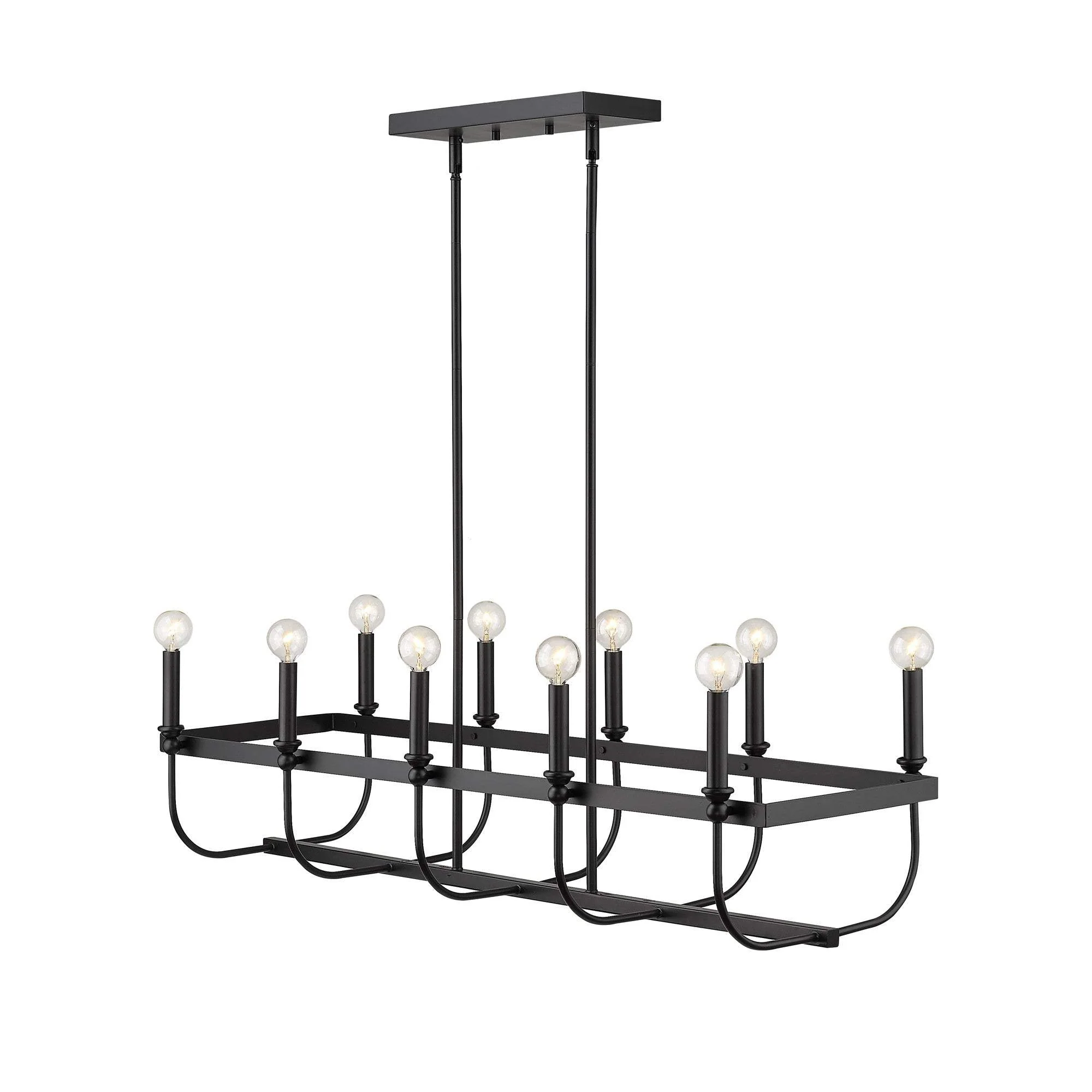 Beckett 10-Light Matte Black Island Pendant - Image 3