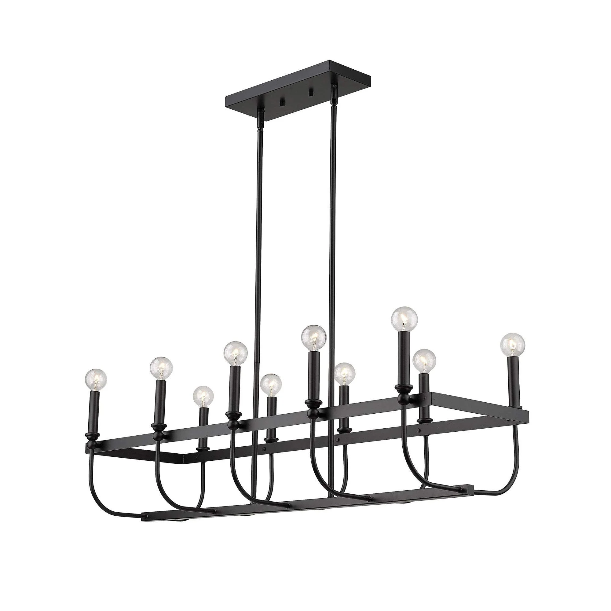 Beckett 10-Light Matte Black Island Pendant - Image 4