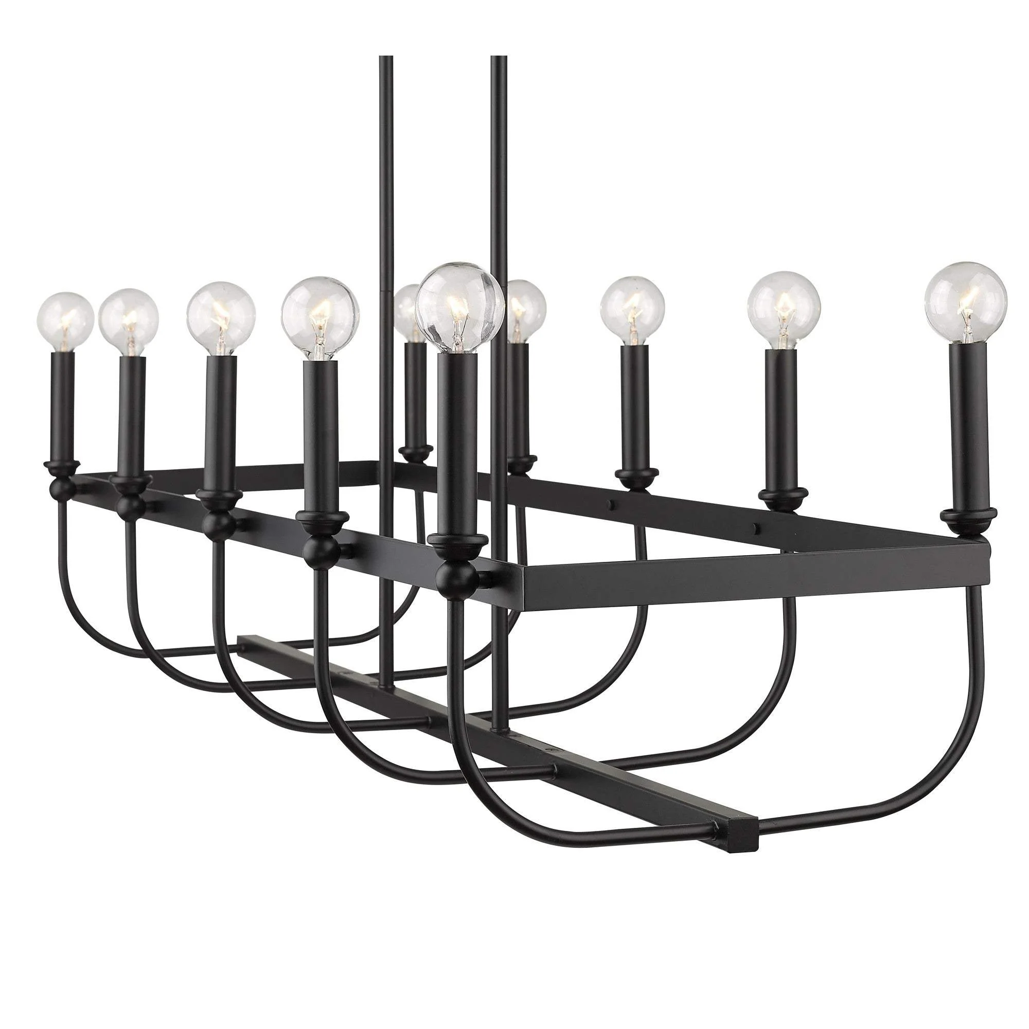 Beckett 10-Light Matte Black Island Pendant - Image 5