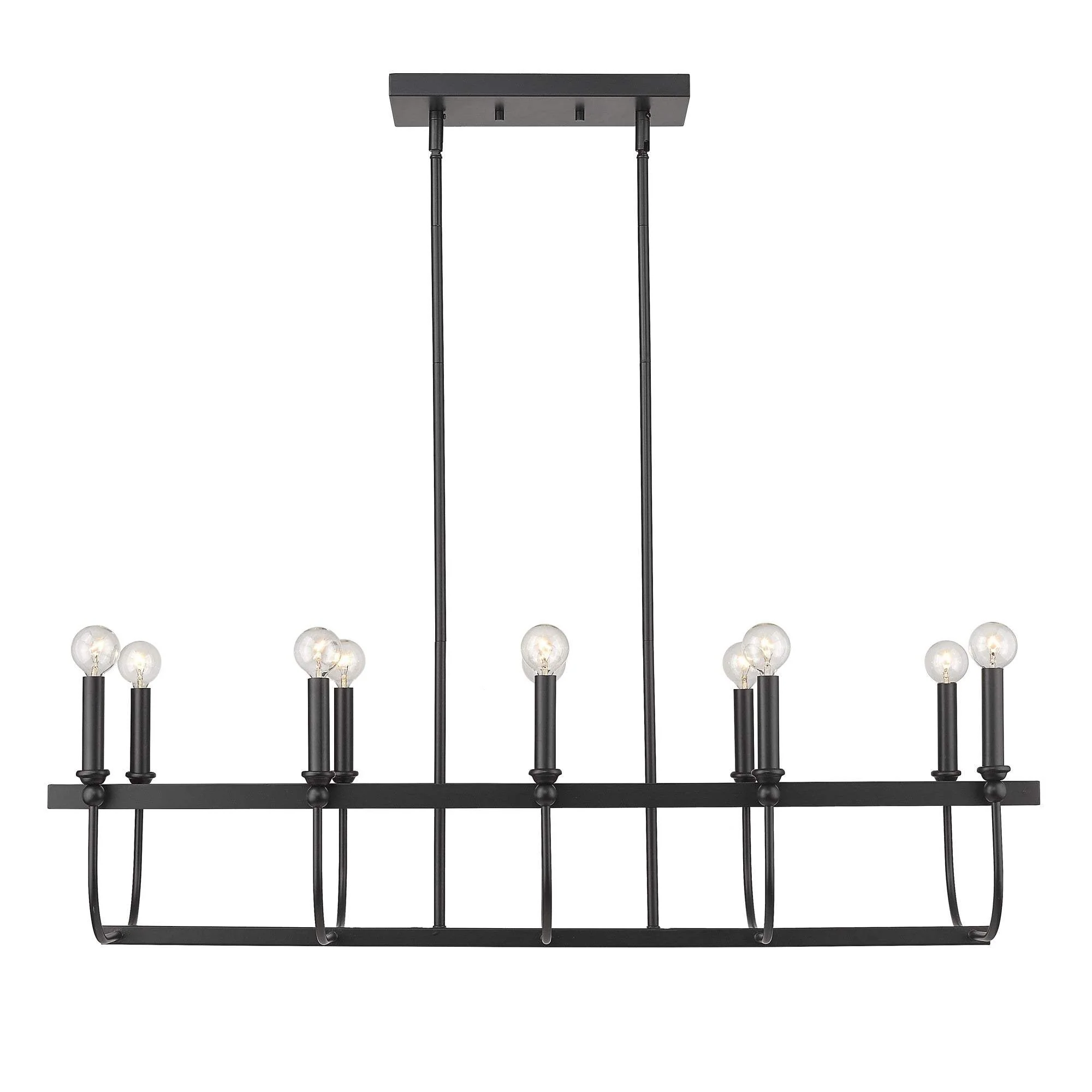 Beckett 10-Light Matte Black Island Pendant - Image 7