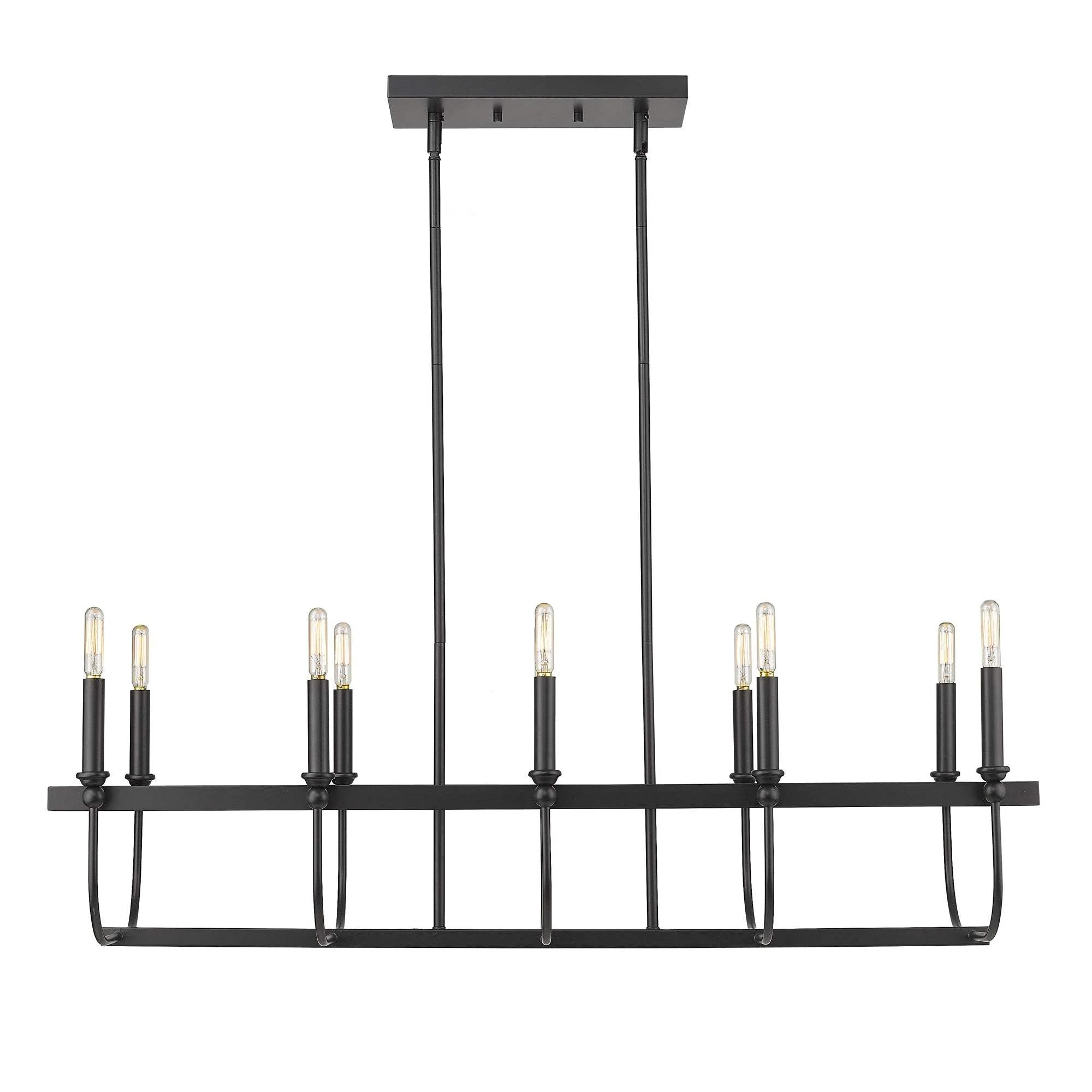 Beckett 10-Light Matte Black Island Pendant - Image 8