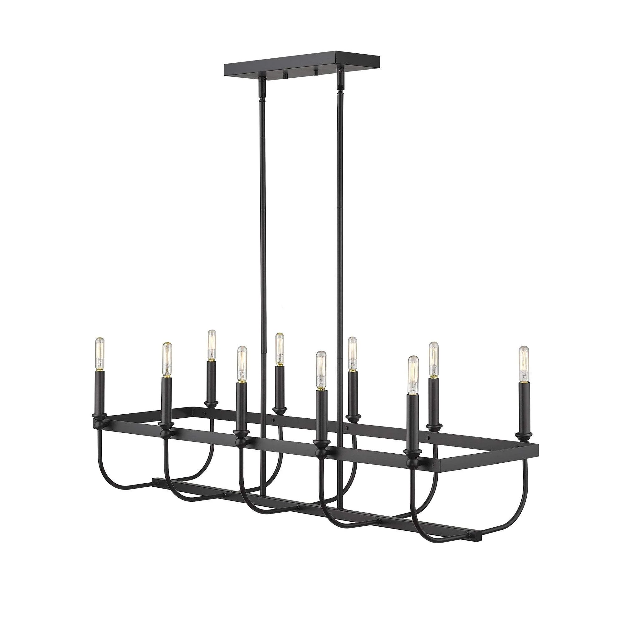 Beckett 10-Light Matte Black Island Pendant - Image 9