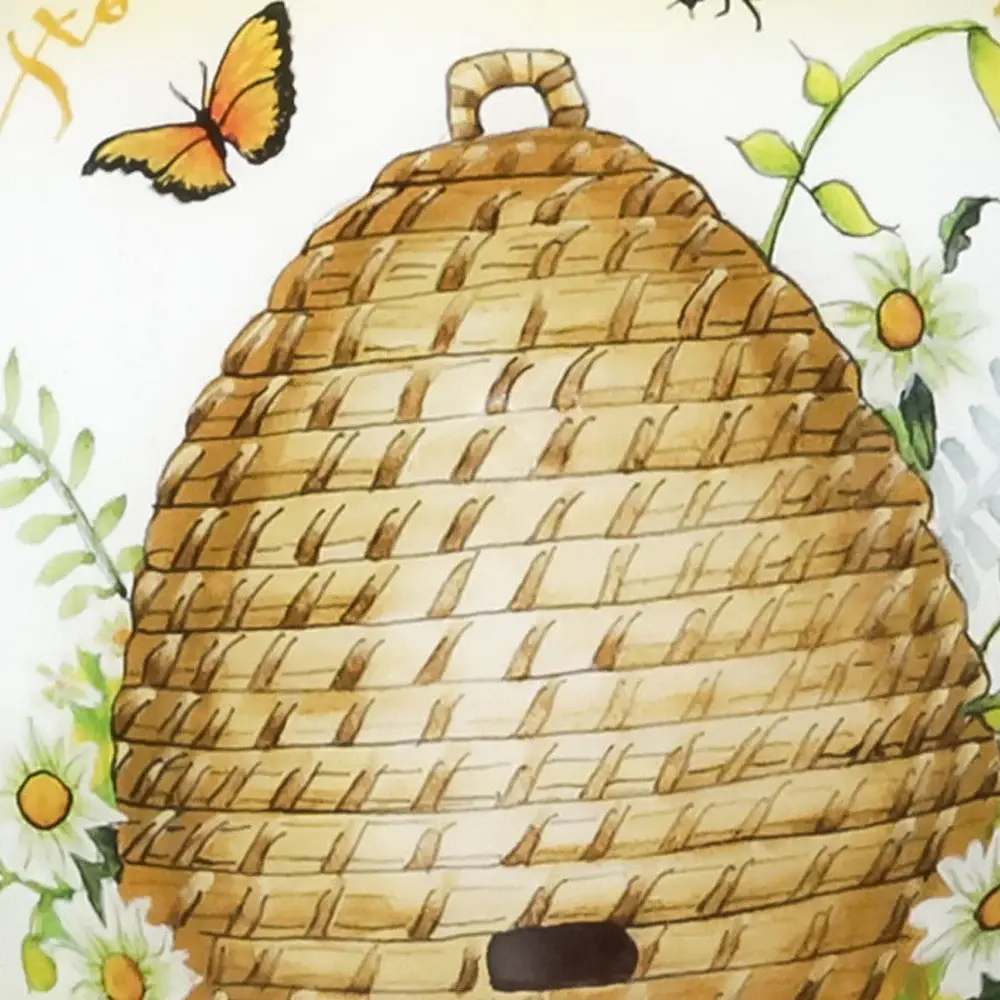 Beehive Home Sweet Home Hand Painted Mouth Blown Glass Ornament - Image 3