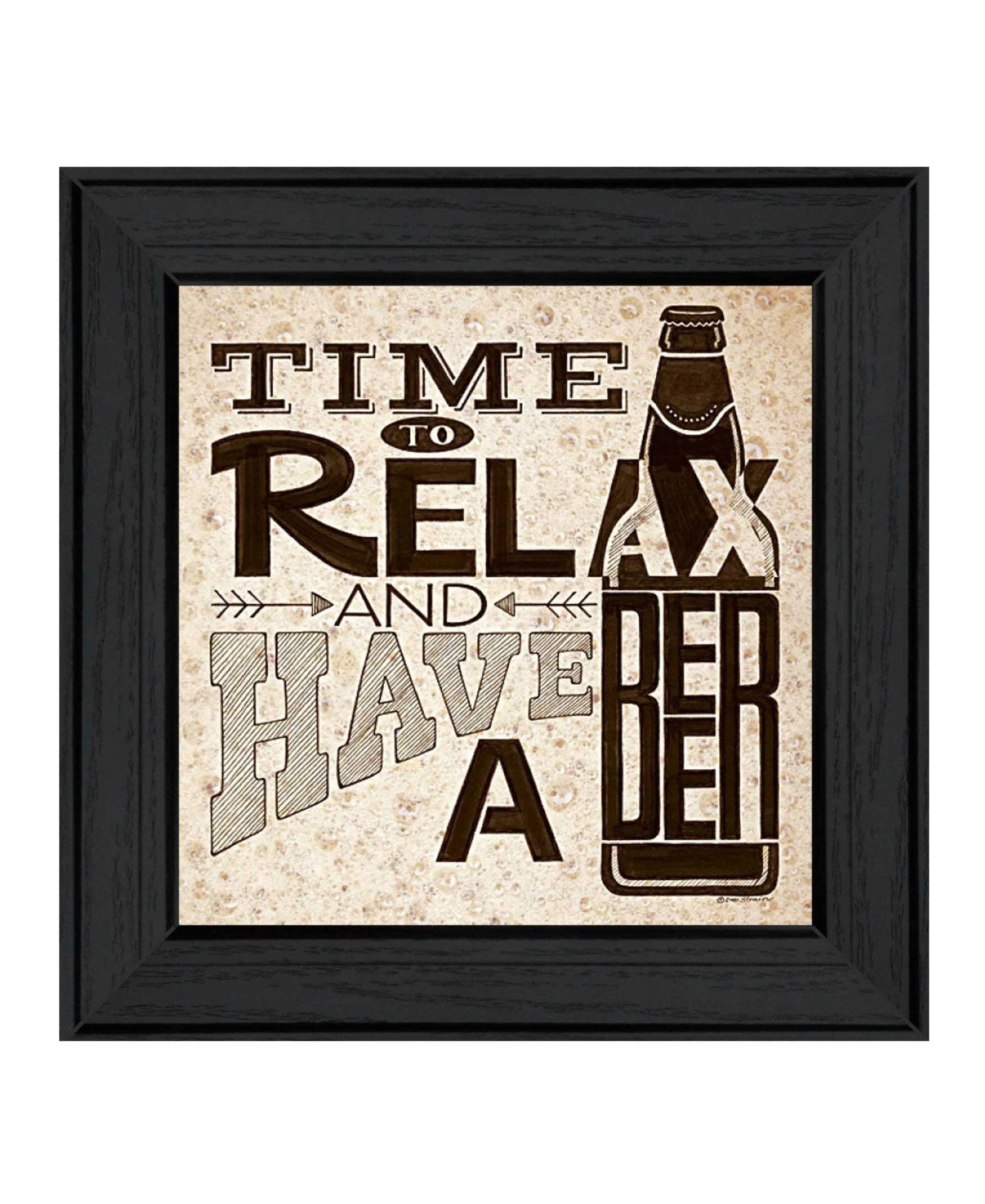 BeerTime to Relax Black Framed Print Wall Art - Image 2